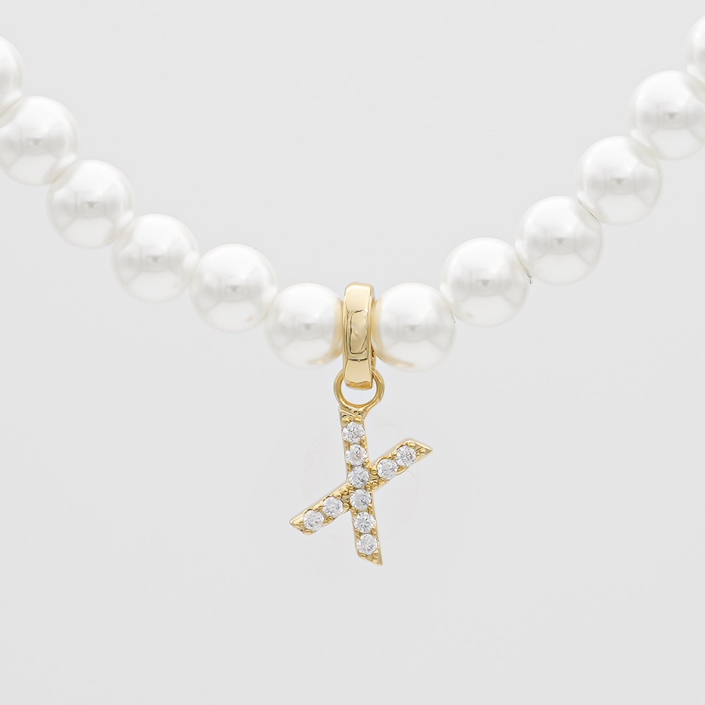 Pave Pearl Initial Necklace - Image 42 - ISMI JEWELS