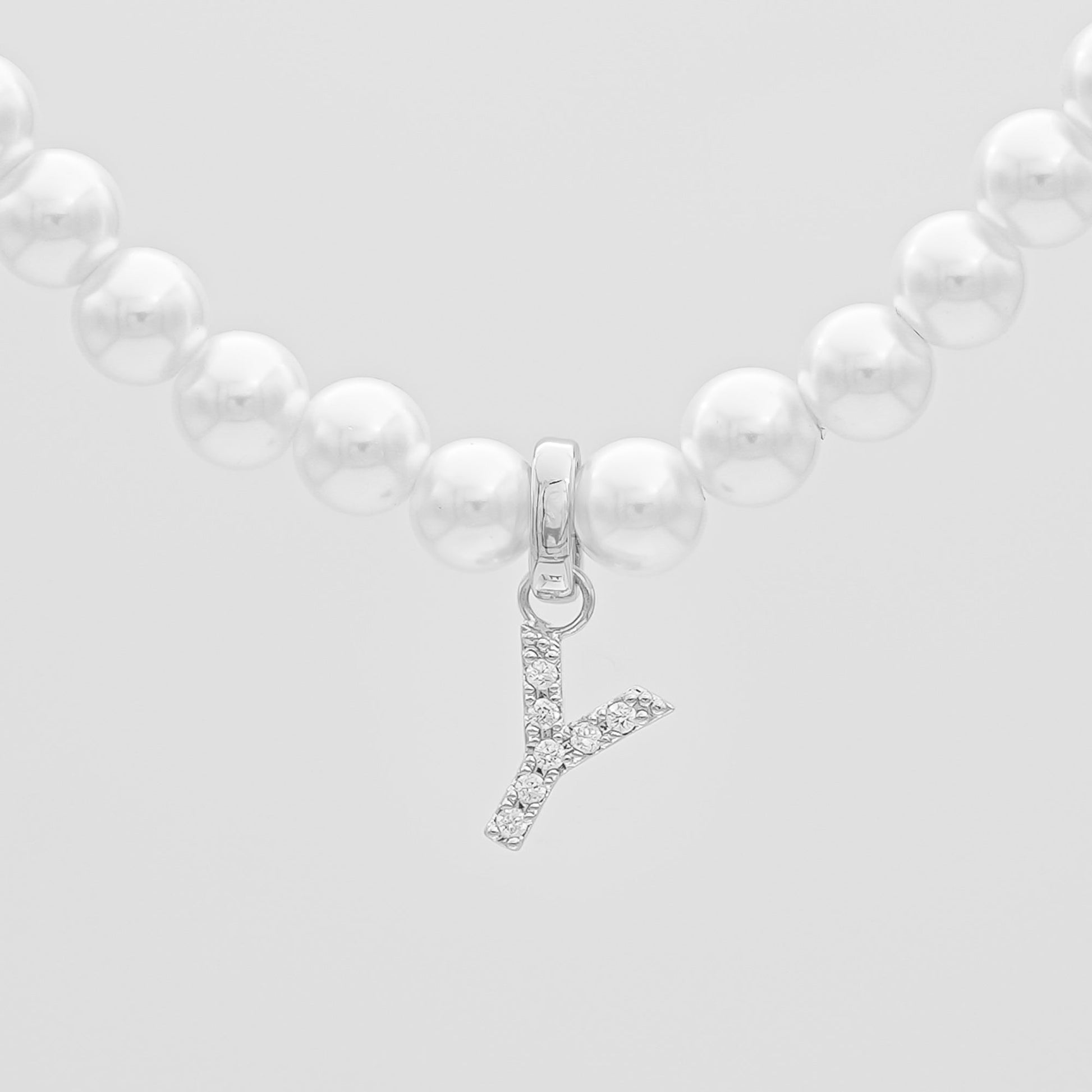 Pave Pearl Initial Necklace - Image 43 - ISMI JEWELS
