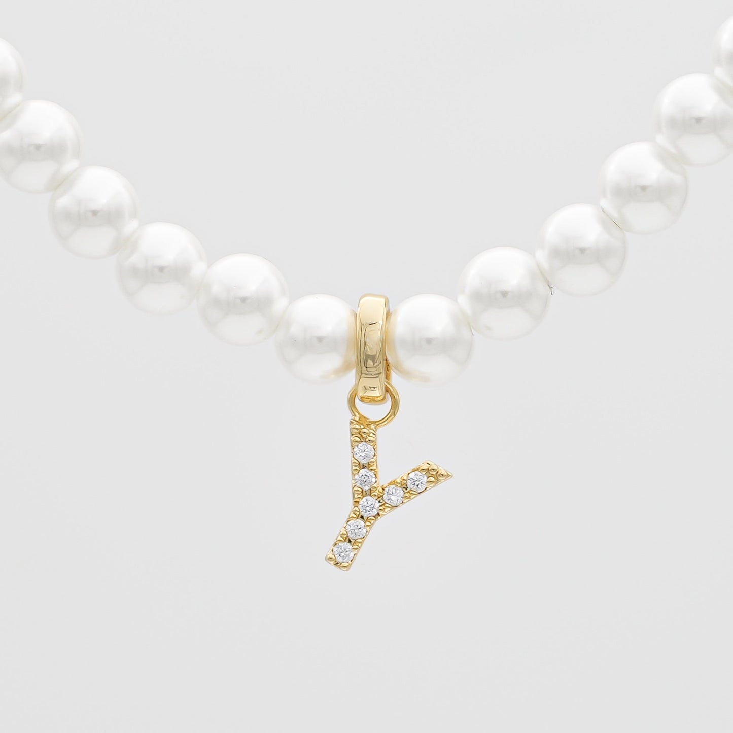 Pave Pearl Initial Necklace - Image 44 - ISMI JEWELS