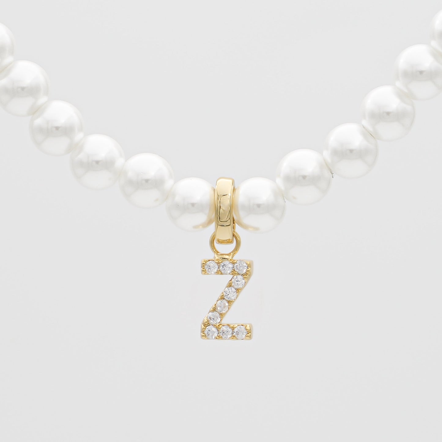 Pave Pearl Initial Necklace - Image 46 - ISMI JEWELS