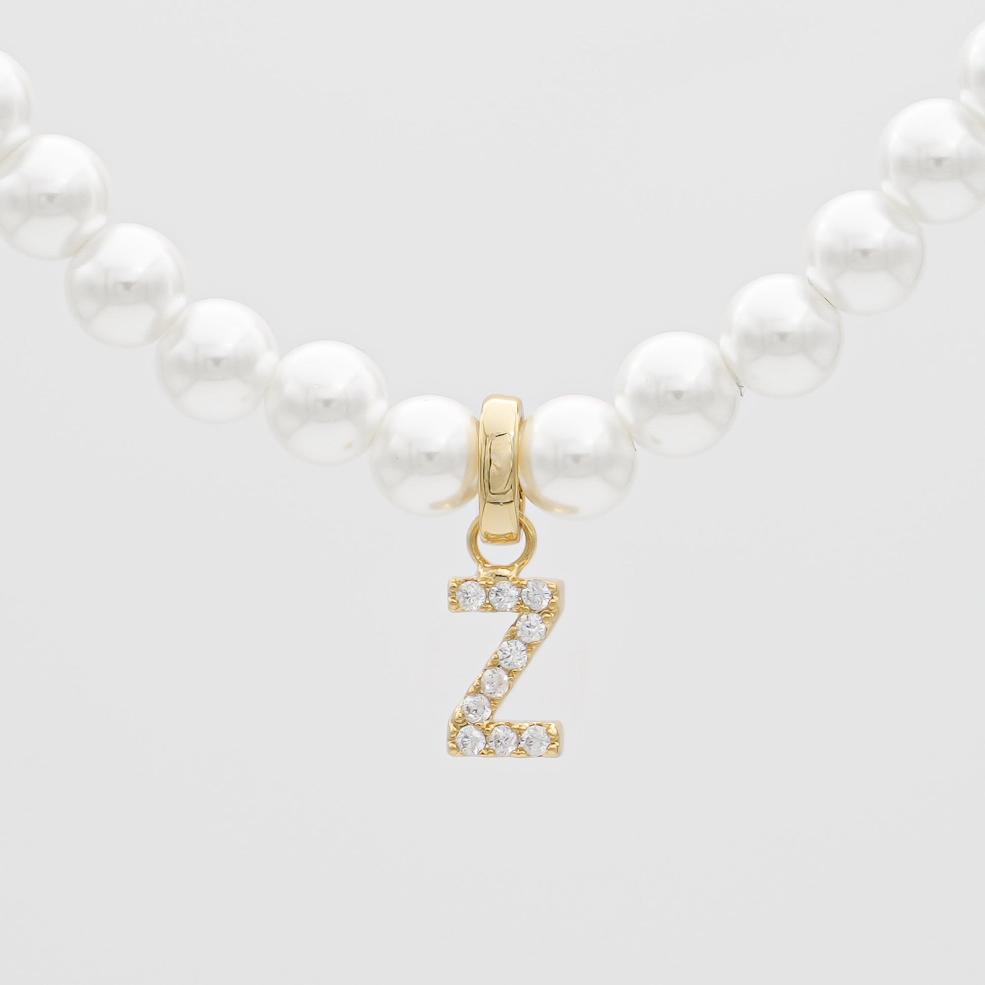 Pave Pearl Initial Necklace - Image 46 - ISMI JEWELS