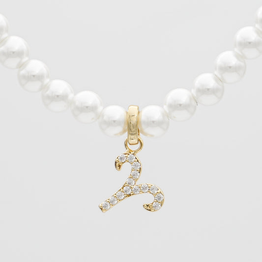 Pave Pearl Zodiac Necklace - Image 1 - ISMI JEWELS