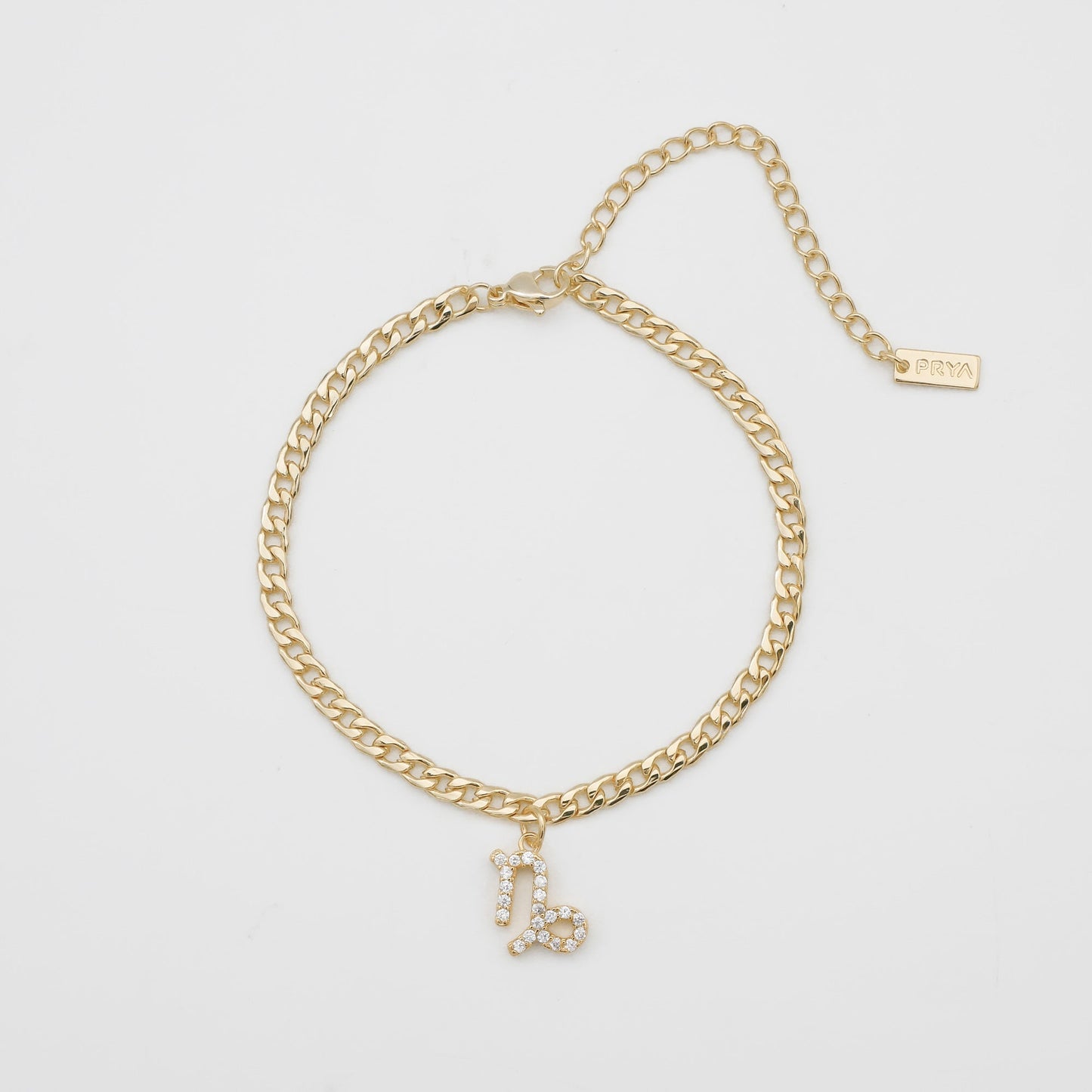 Pave Zodiac Symbol Anklet - Image 2 - ISMI JEWELS