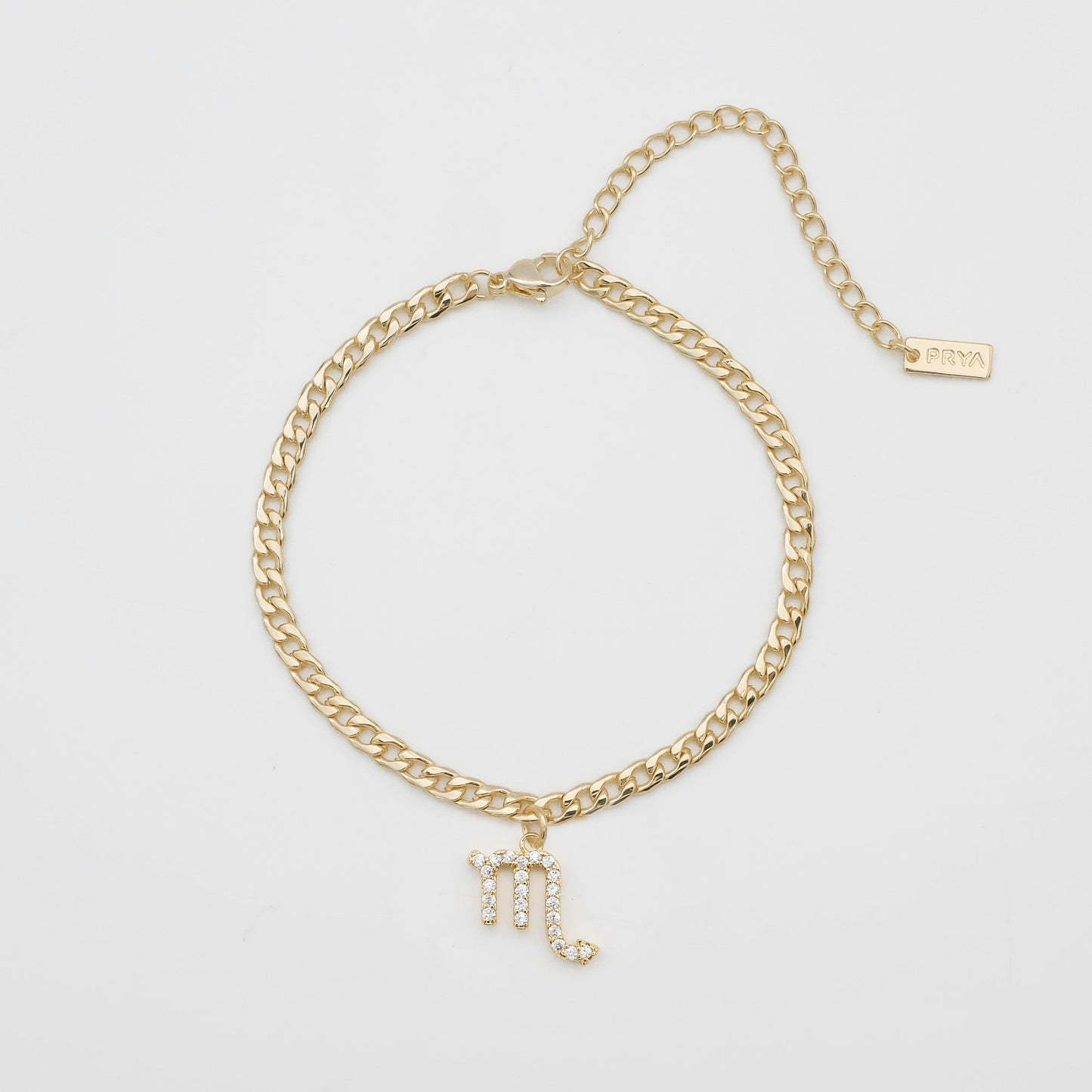 Pave Zodiac Symbol Anklet - Image 1 - ISMI JEWELS
