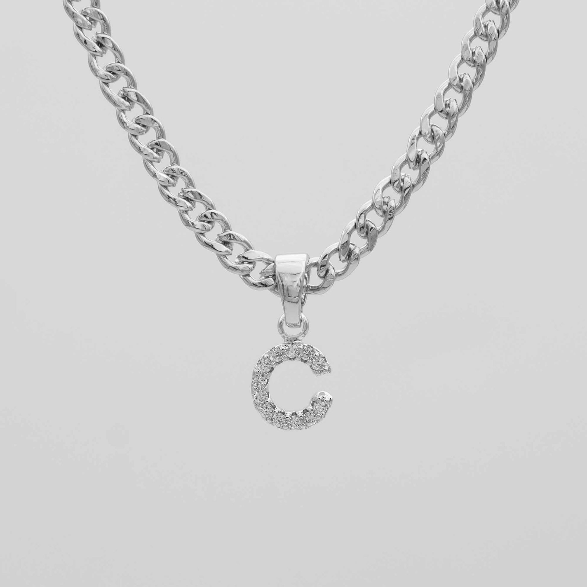 Pave Initial Necklace | Cuban - Image 29 - ISMI JEWELS