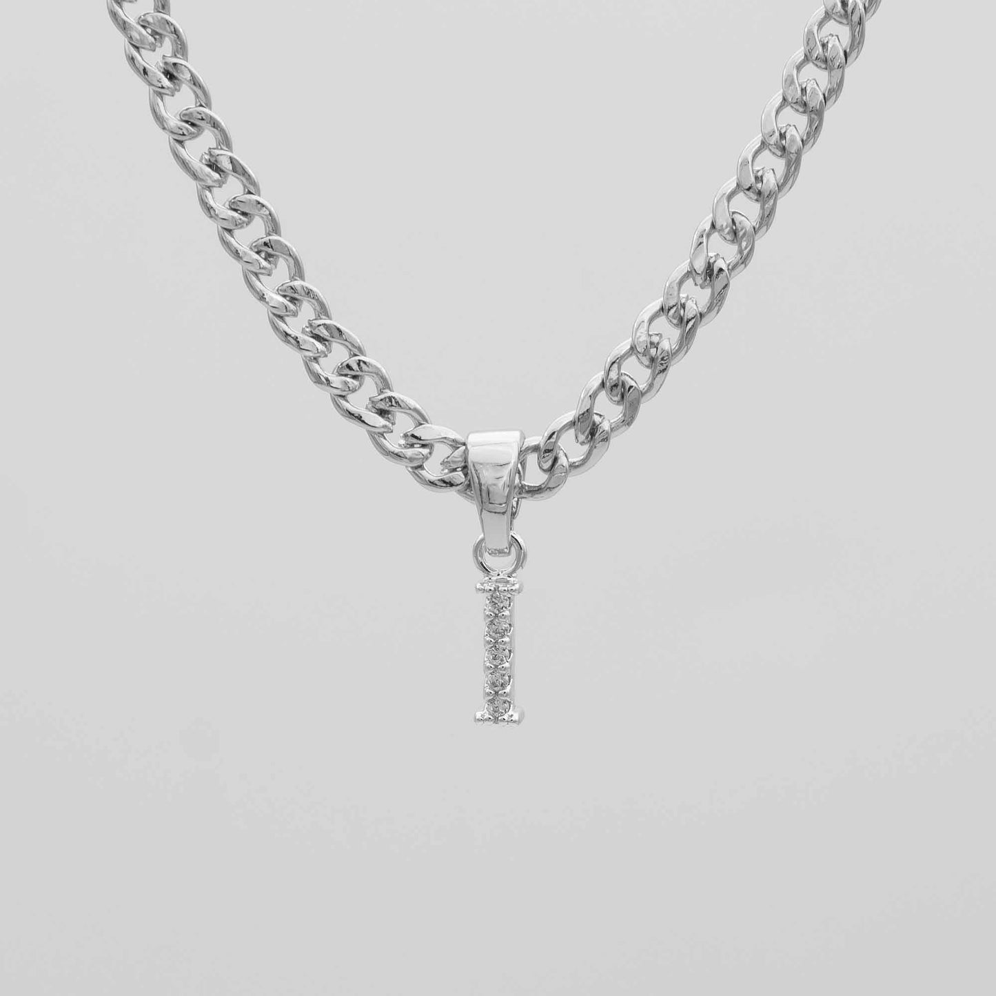 Pave Initial Necklace | Cuban - Image 34 - ISMI JEWELS