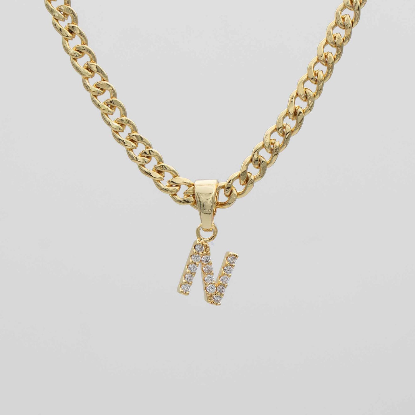 Pave Initial Necklace | Cuban - Image 17 - ISMI JEWELS