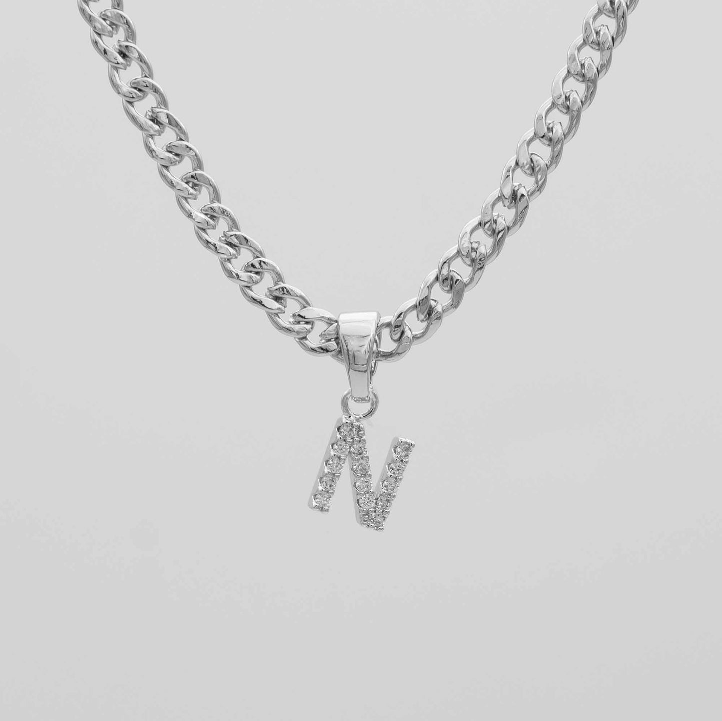 Pave Initial Necklace | Cuban - Image 37 - ISMI JEWELS