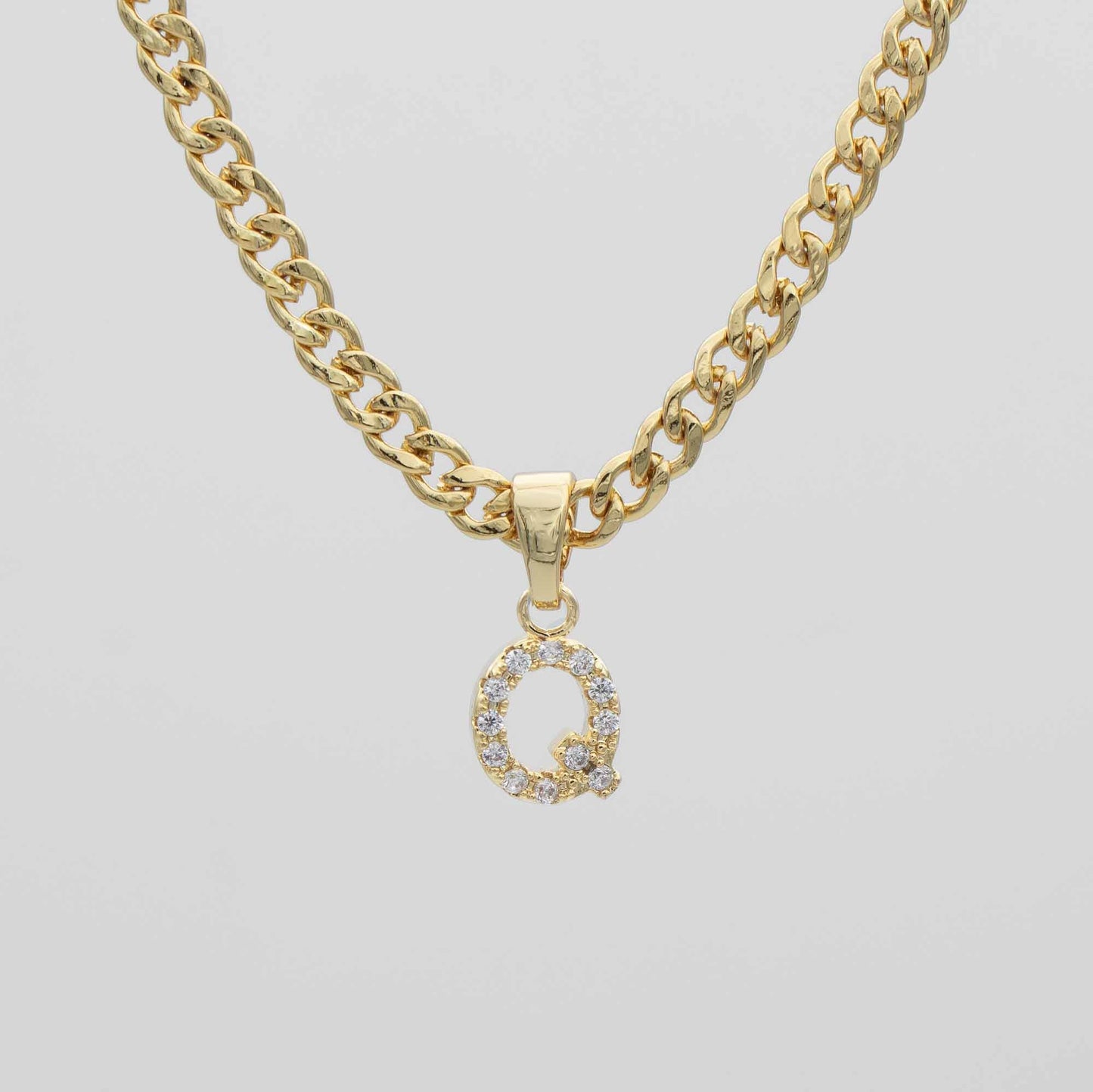 Pave Initial Necklace | Cuban - Image 20 - ISMI JEWELS