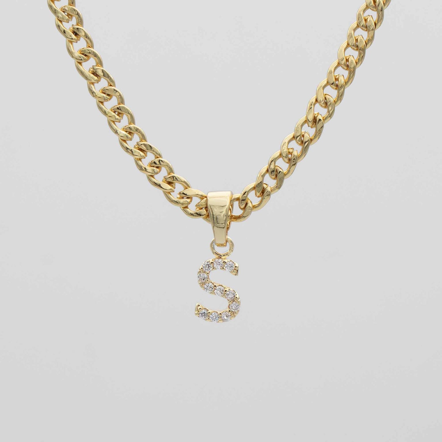 Pave Initial Necklace | Cuban - Image 22 - ISMI JEWELS
