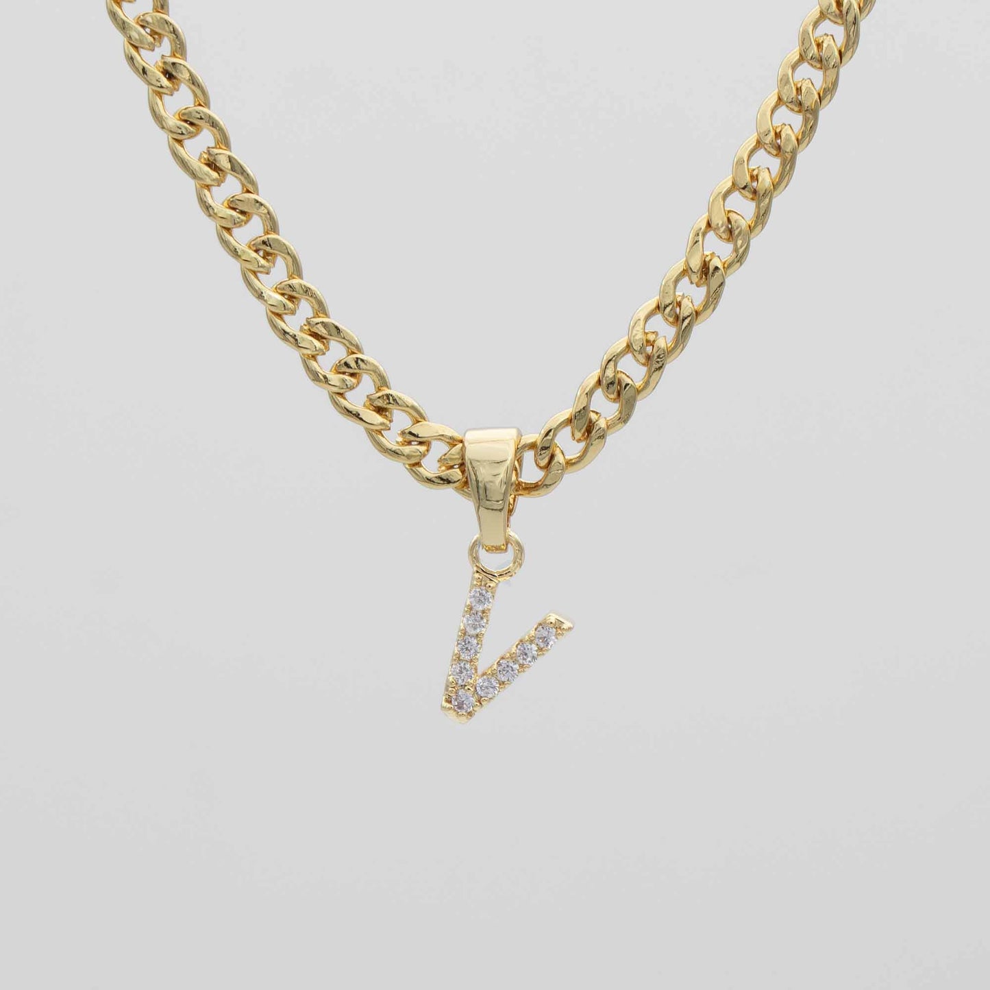 Pave Initial Necklace | Cuban - Image 24 - ISMI JEWELS