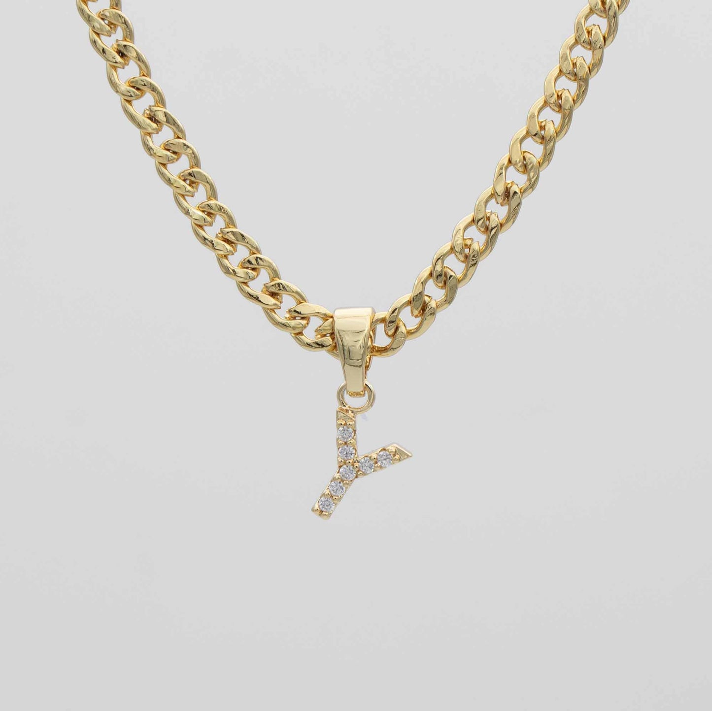 Pave Initial Necklace | Cuban - Image 27 - ISMI JEWELS