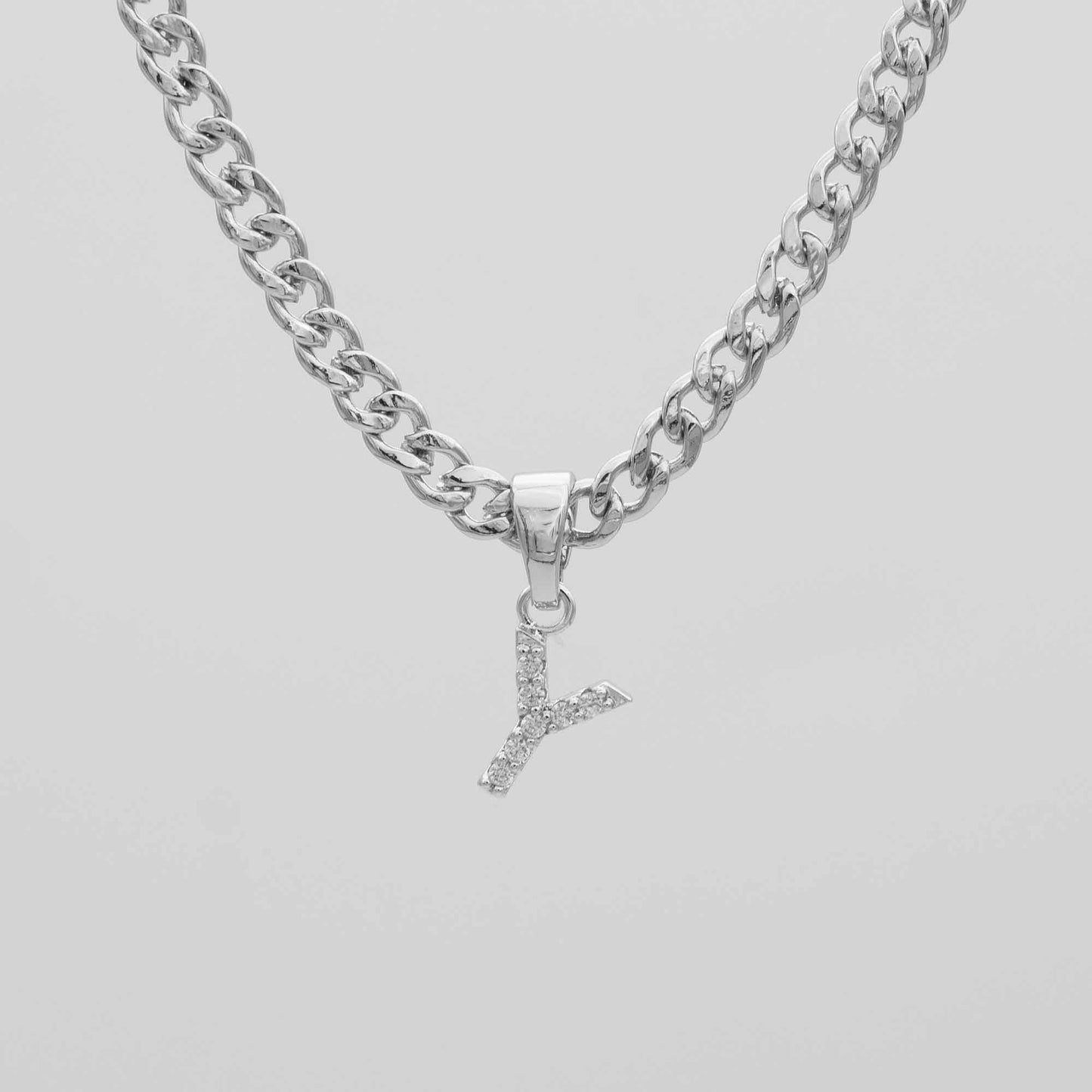 Pave Initial Necklace | Cuban - Image 47 - ISMI JEWELS