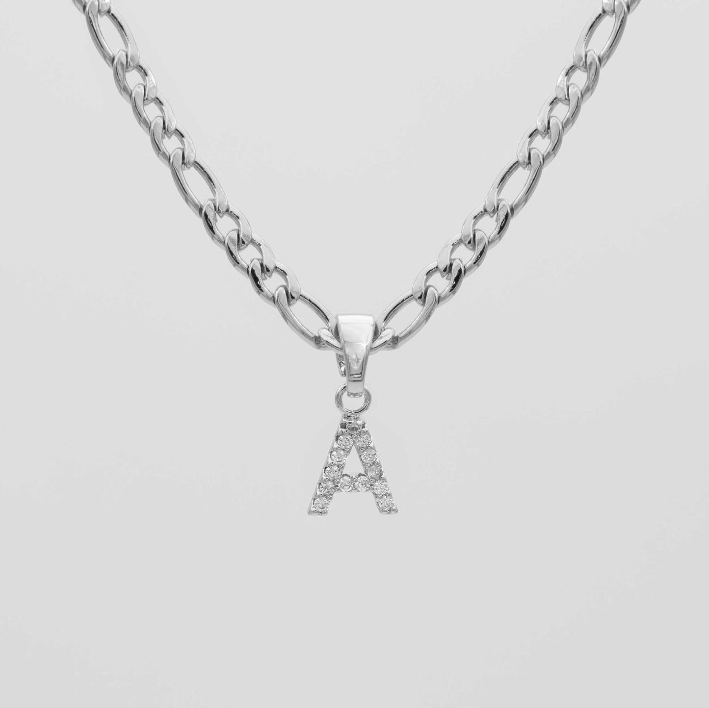 Pave Initial Necklace | Figaro - Image 24 - ISMI JEWELS