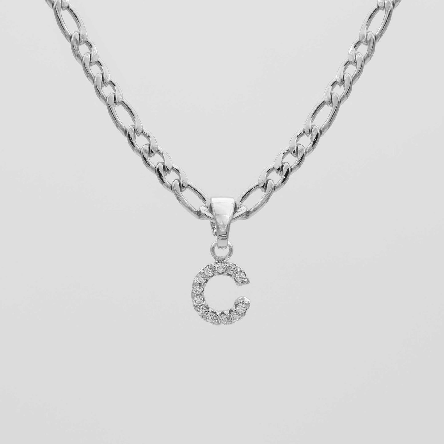 Pave Initial Necklace | Figaro - Image 25 - ISMI JEWELS