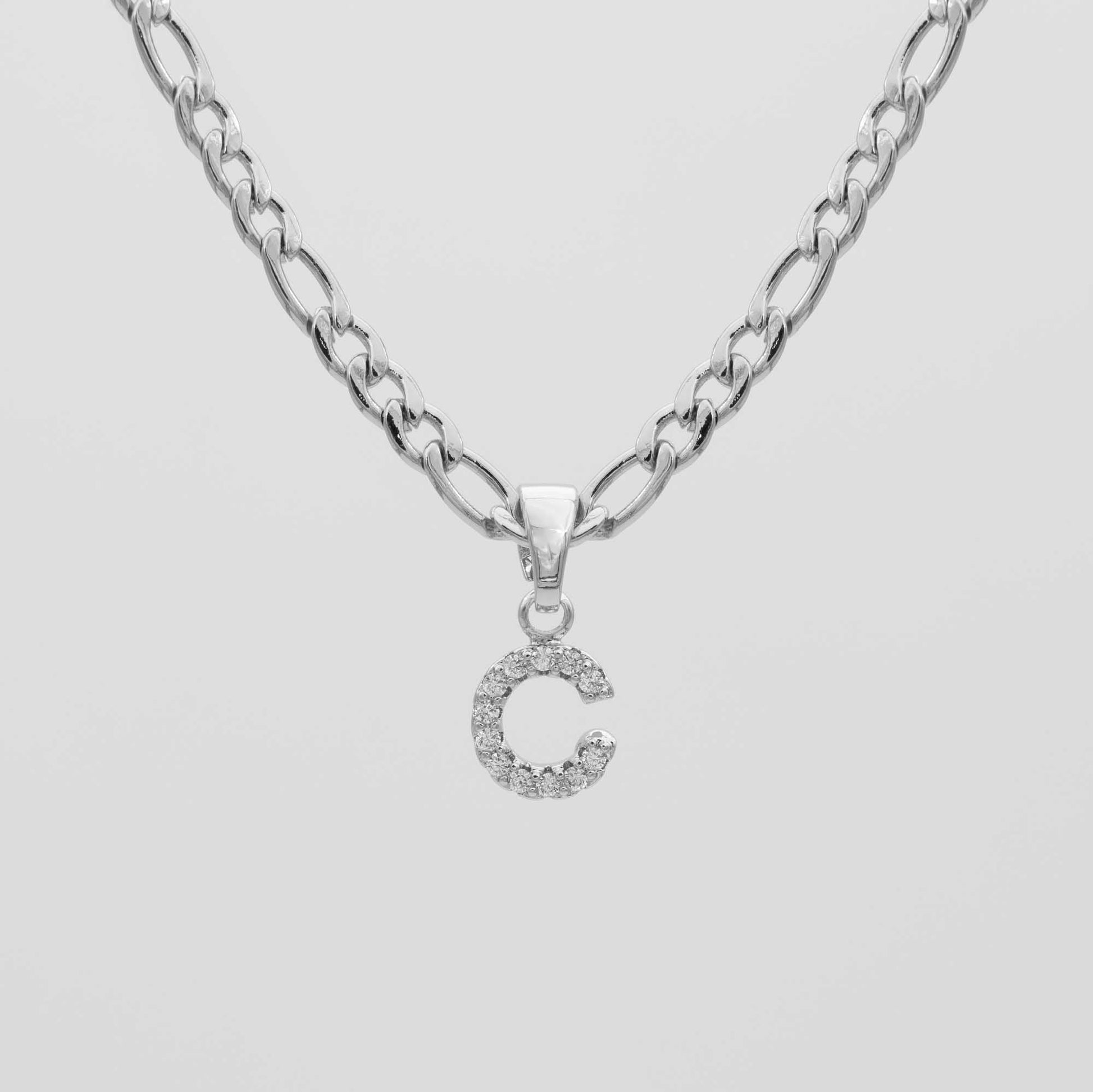 Pave Initial Necklace | Figaro - Image 25 - ISMI JEWELS