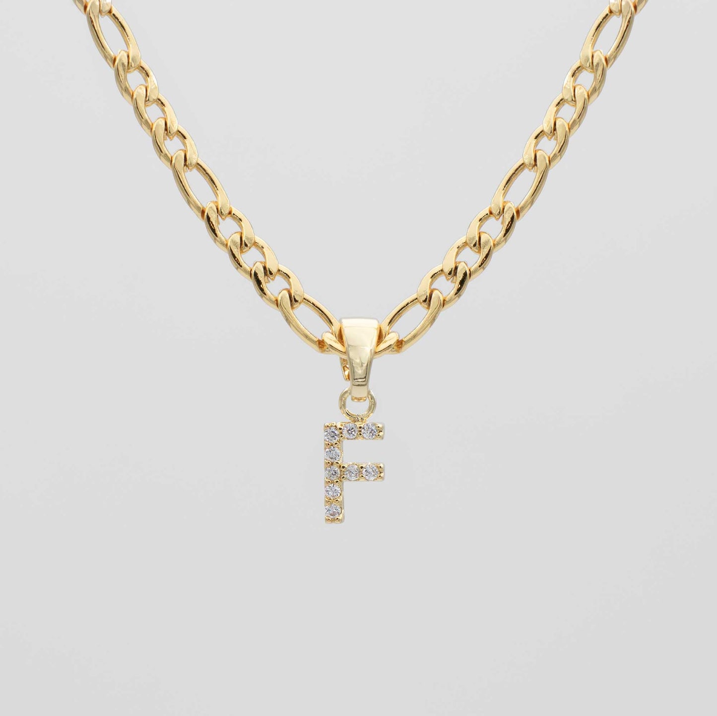 Pave Initial Necklace | Figaro - Image 7 - ISMI JEWELS