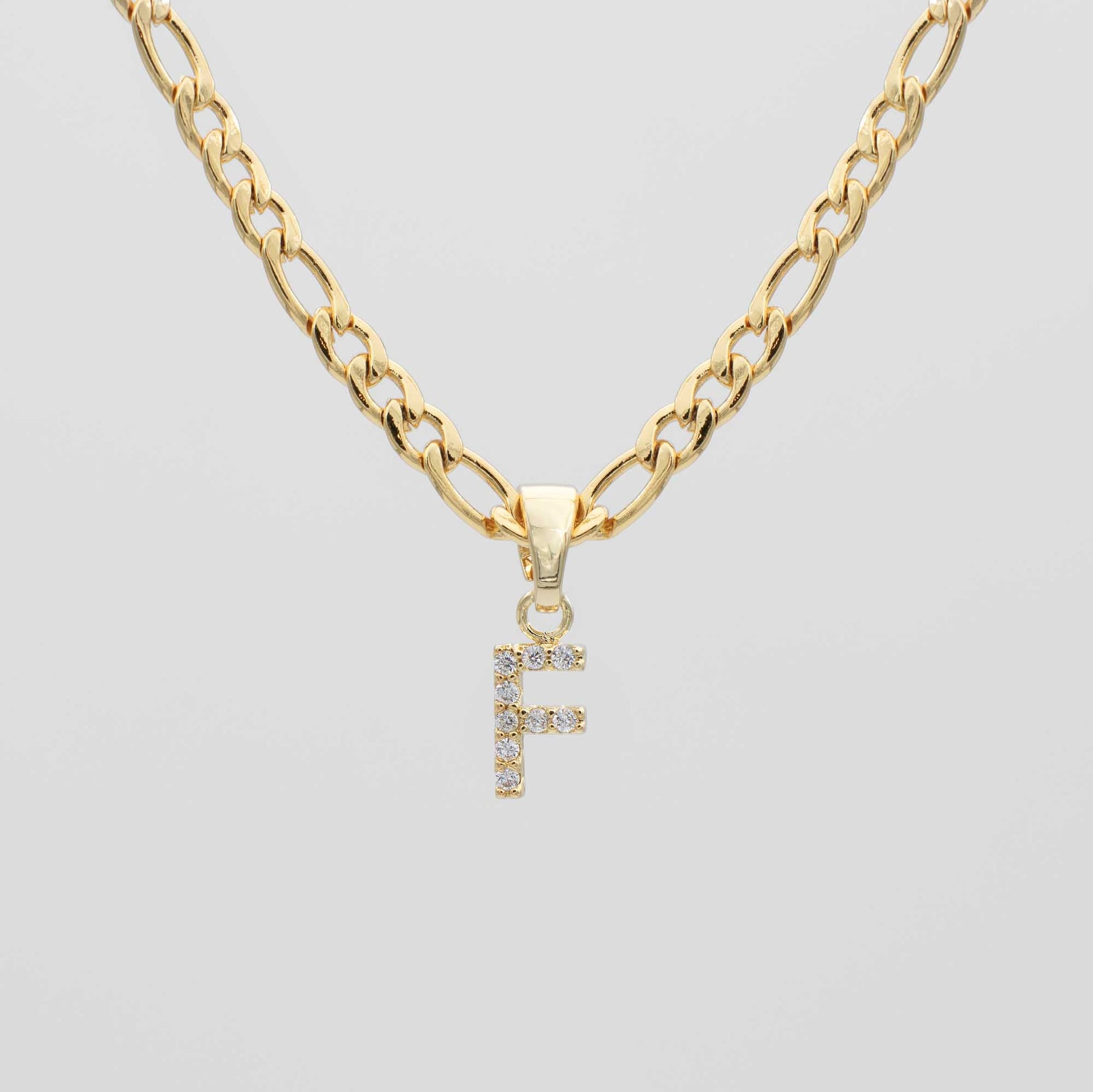 Pave Initial Necklace | Figaro - Image 7 - ISMI JEWELS