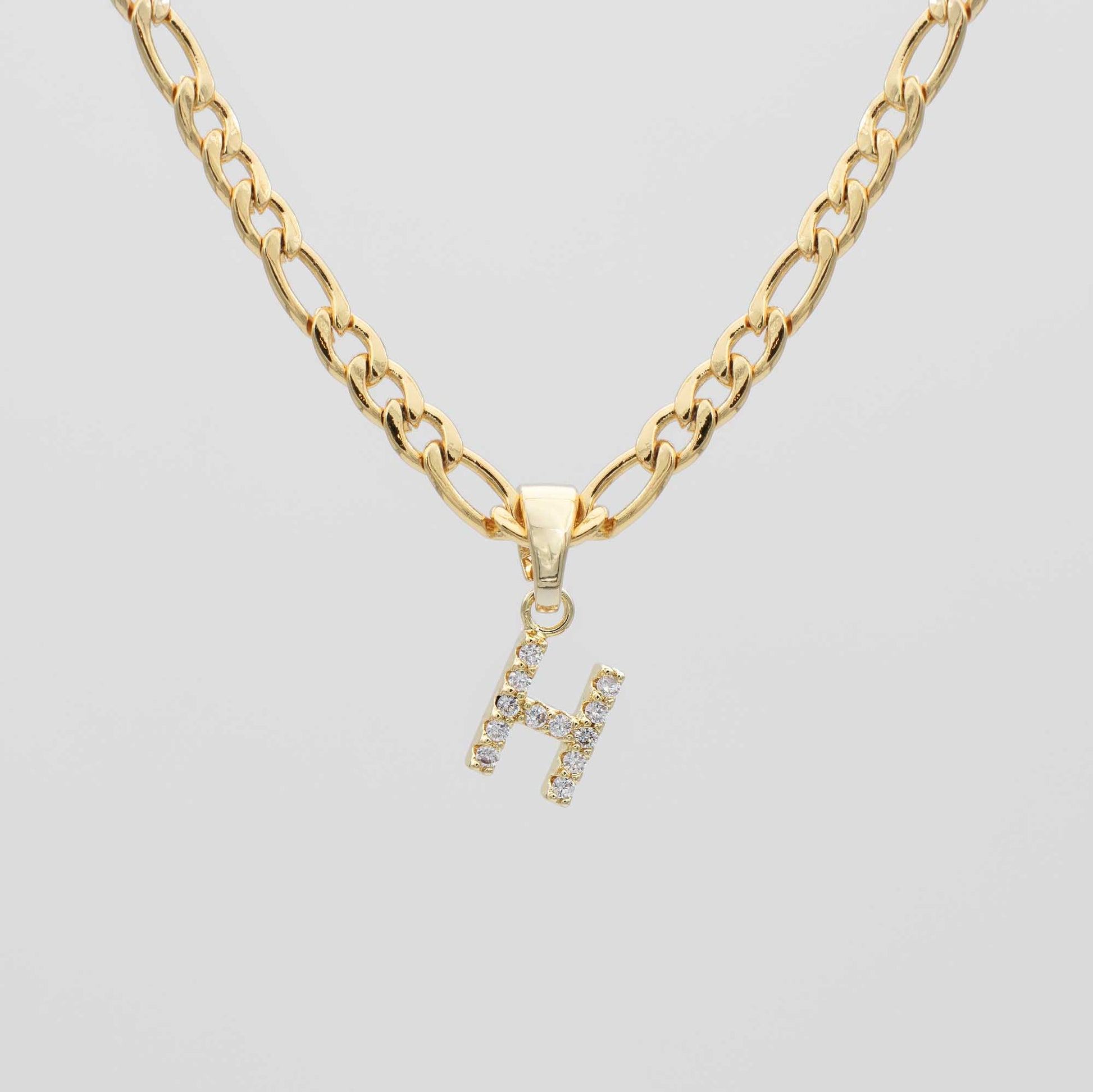 Pave Initial Necklace | Figaro - Image 8 - ISMI JEWELS