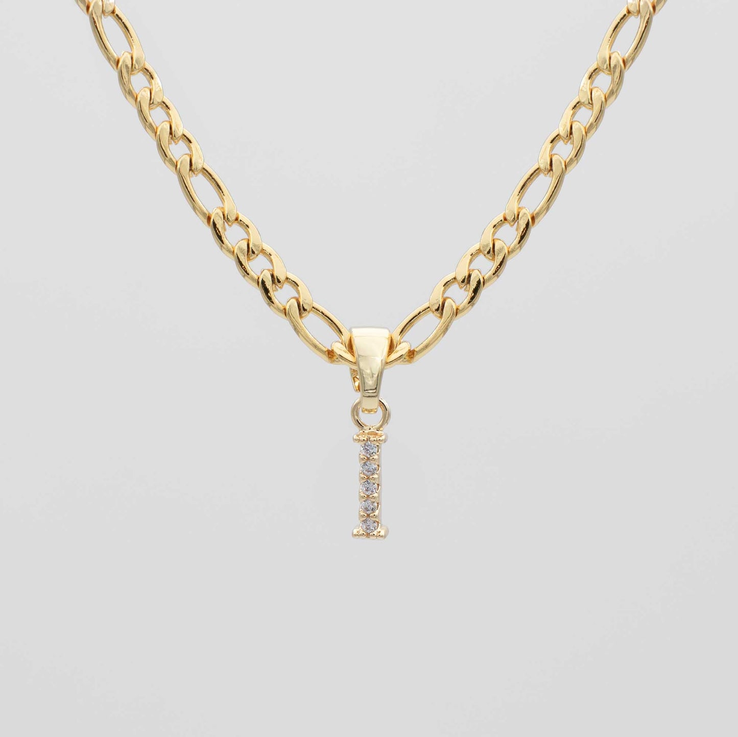 Pave Initial Necklace | Figaro - Image 9 - ISMI JEWELS