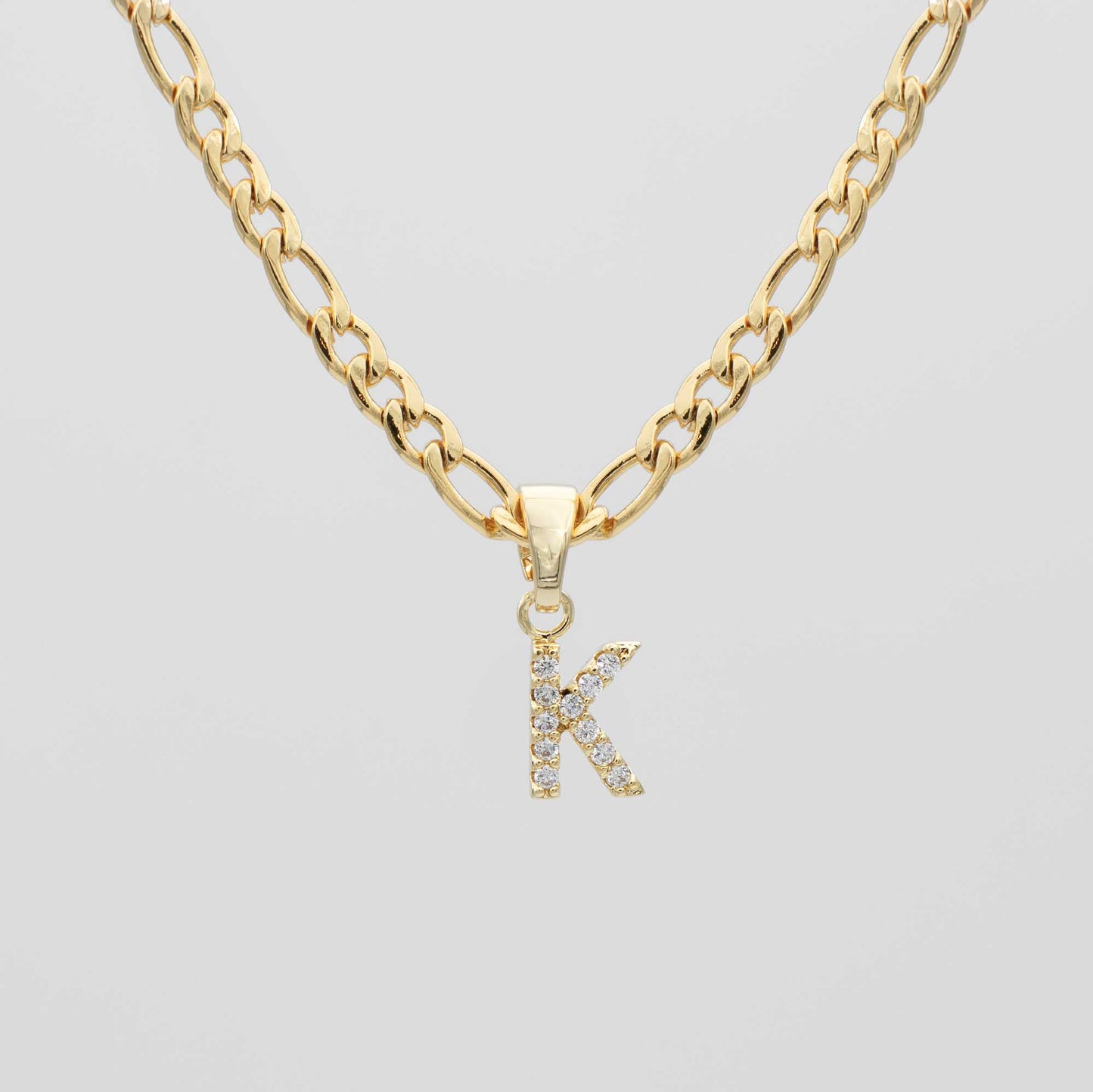 Pave Initial Necklace | Figaro - Image 10 - ISMI JEWELS