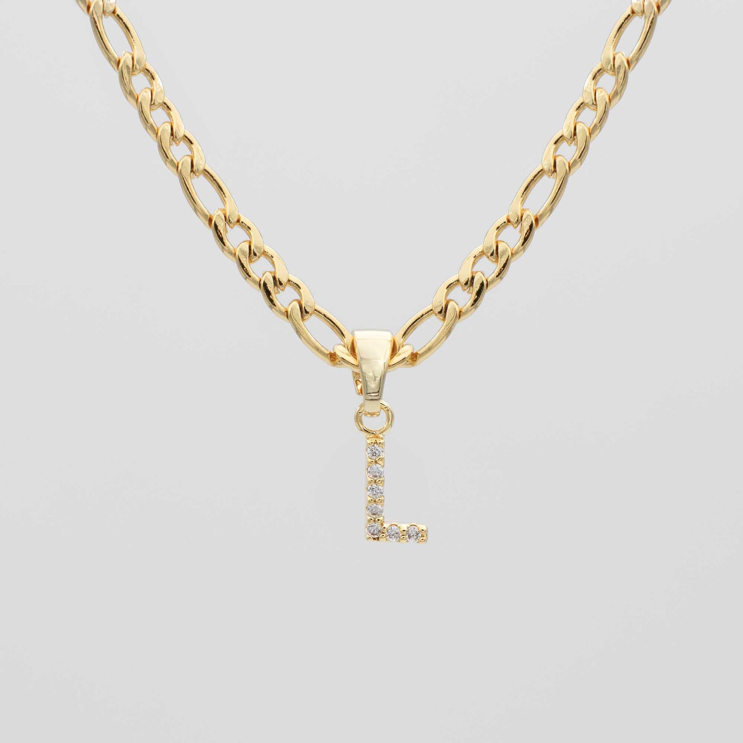 Pave Initial Necklace | Figaro - Image 11 - ISMI JEWELS