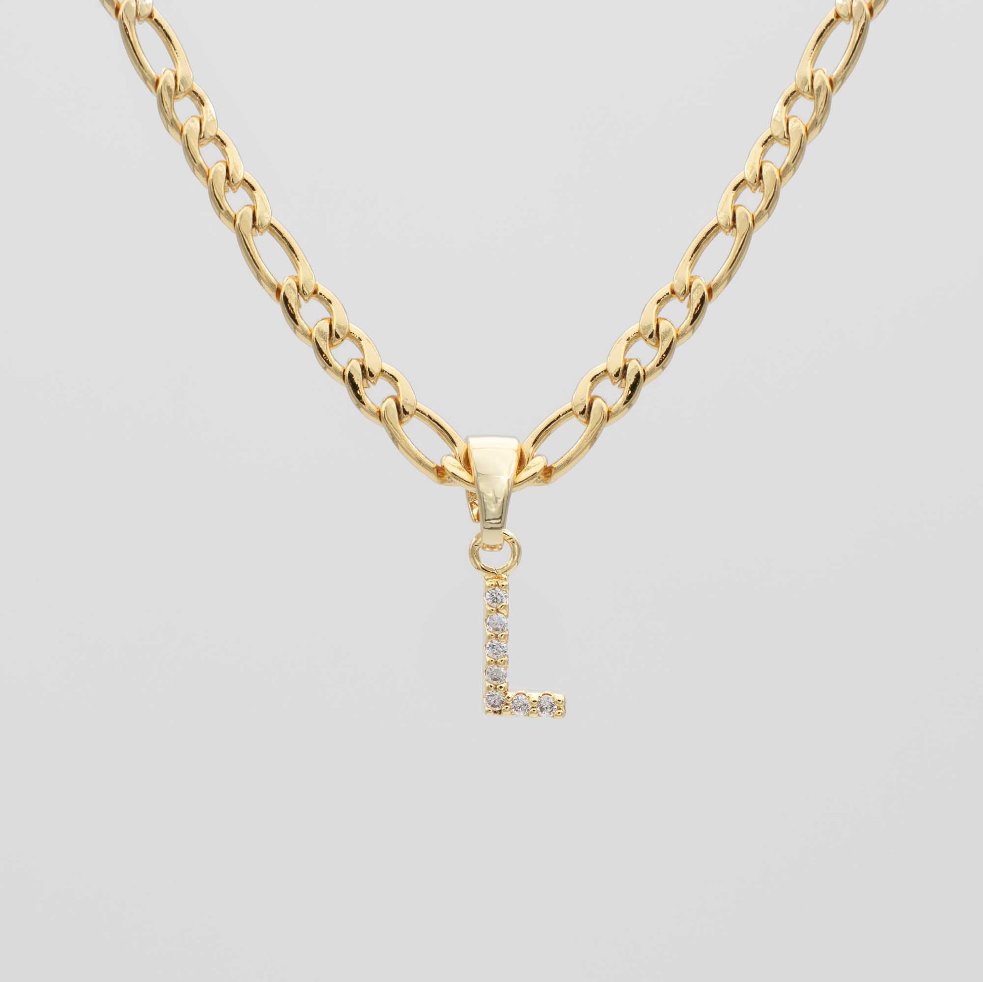 Pave Initial Necklace | Figaro - Image 11 - ISMI JEWELS