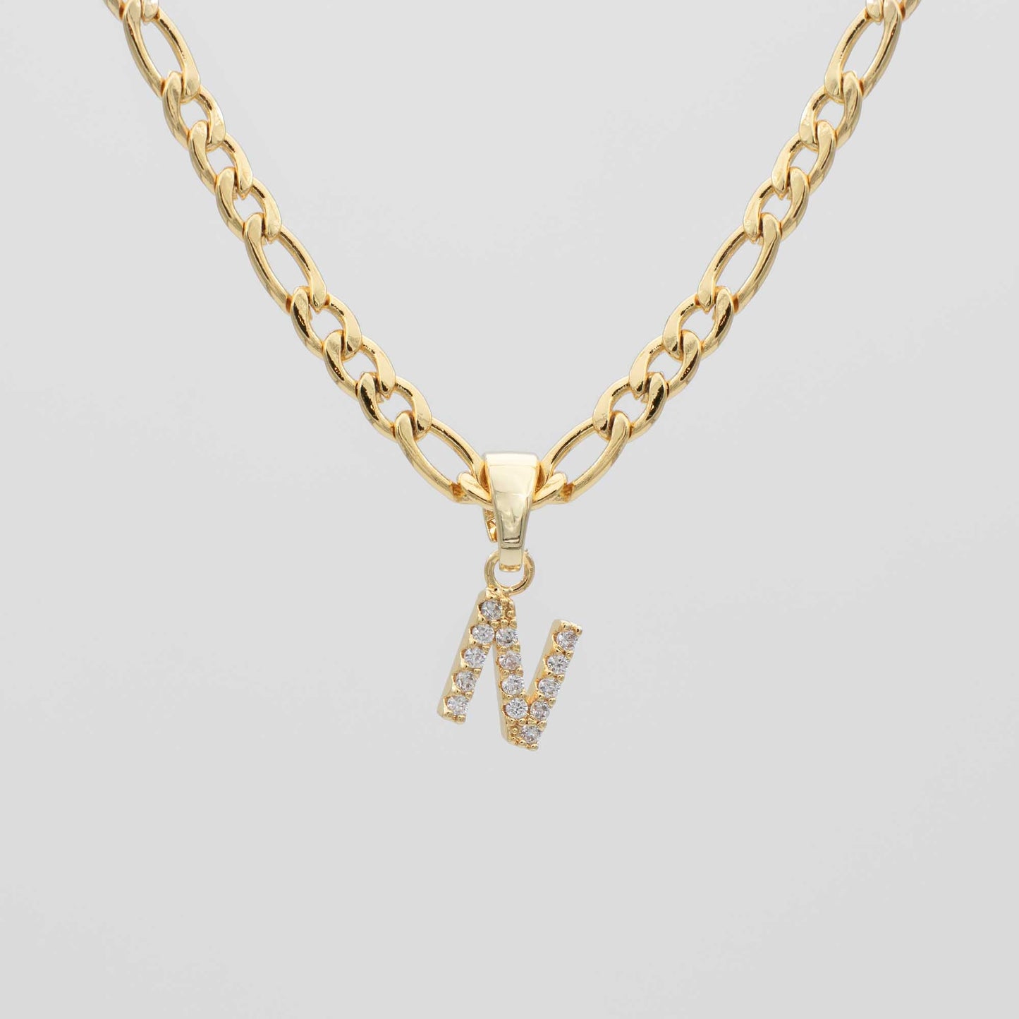 Pave Initial Necklace | Figaro - Image 12 - ISMI JEWELS