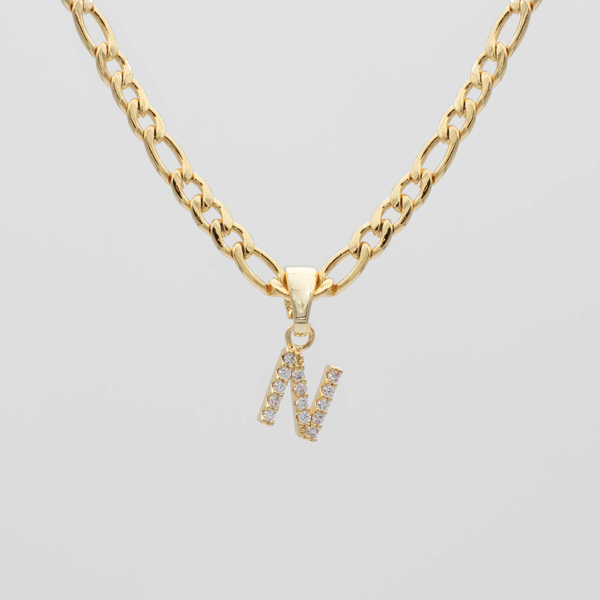 Pave Initial Necklace | Figaro - Image 12 - ISMI JEWELS