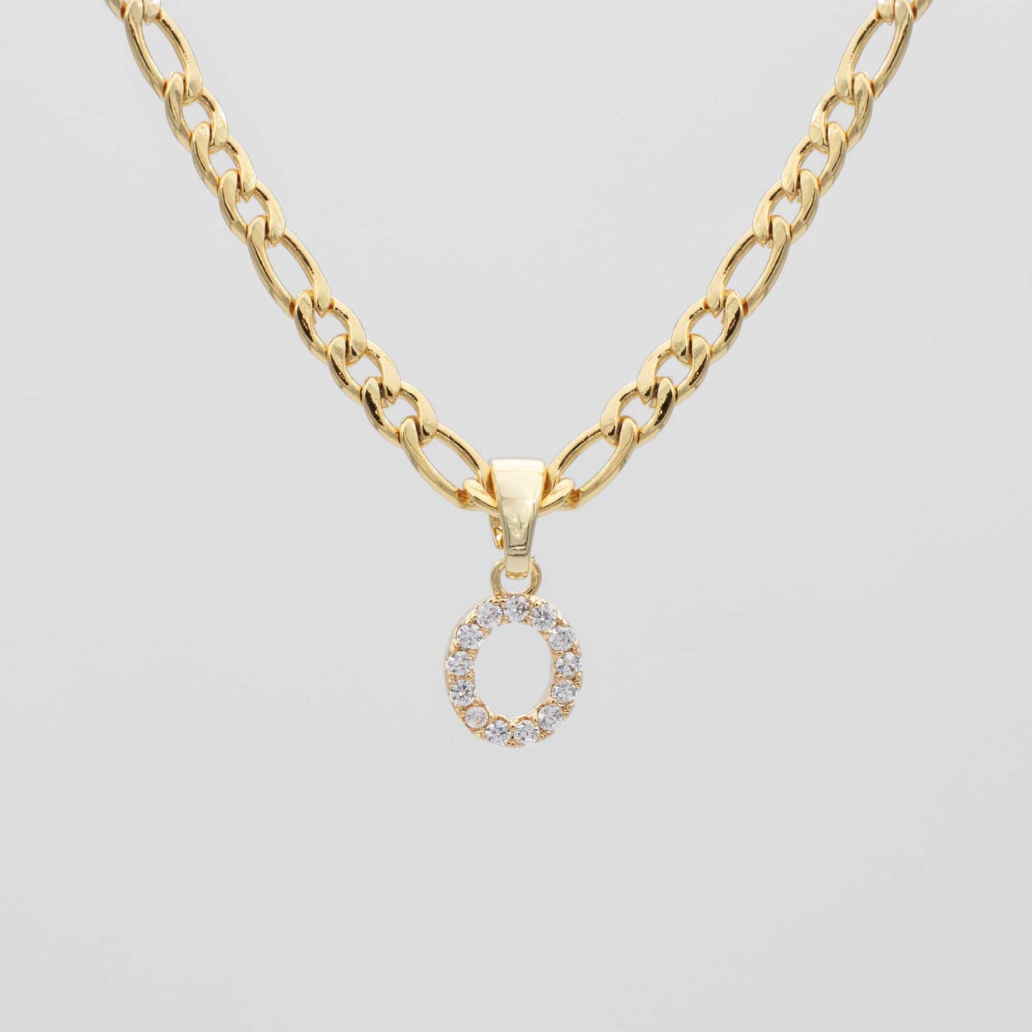 Pave Initial Necklace | Figaro - Image 13 - ISMI JEWELS