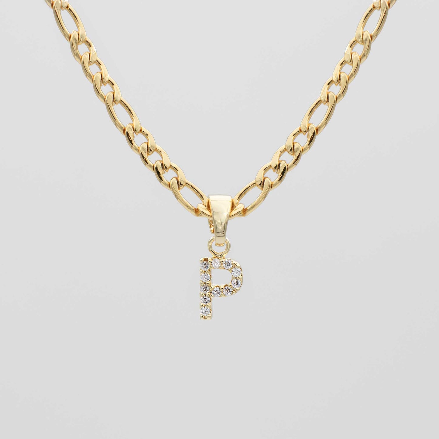 Pave Initial Necklace | Figaro - Image 14 - ISMI JEWELS