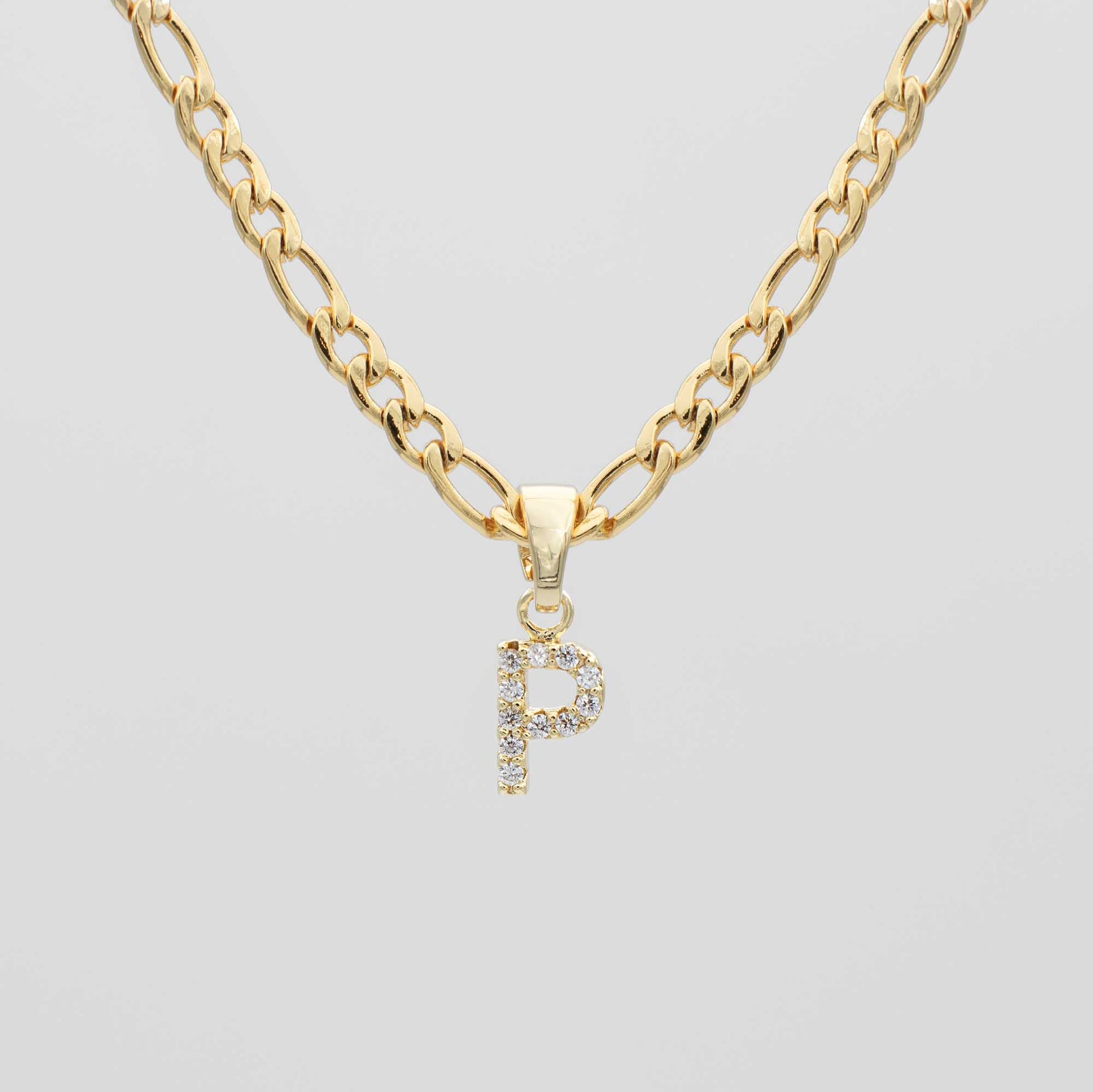 Pave Initial Necklace | Figaro - Image 14 - ISMI JEWELS