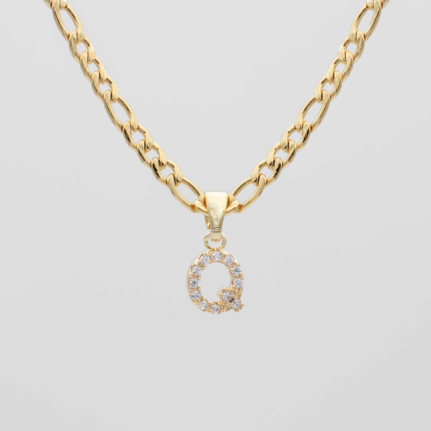 Pave Initial Necklace | Figaro - Image 15 - ISMI JEWELS