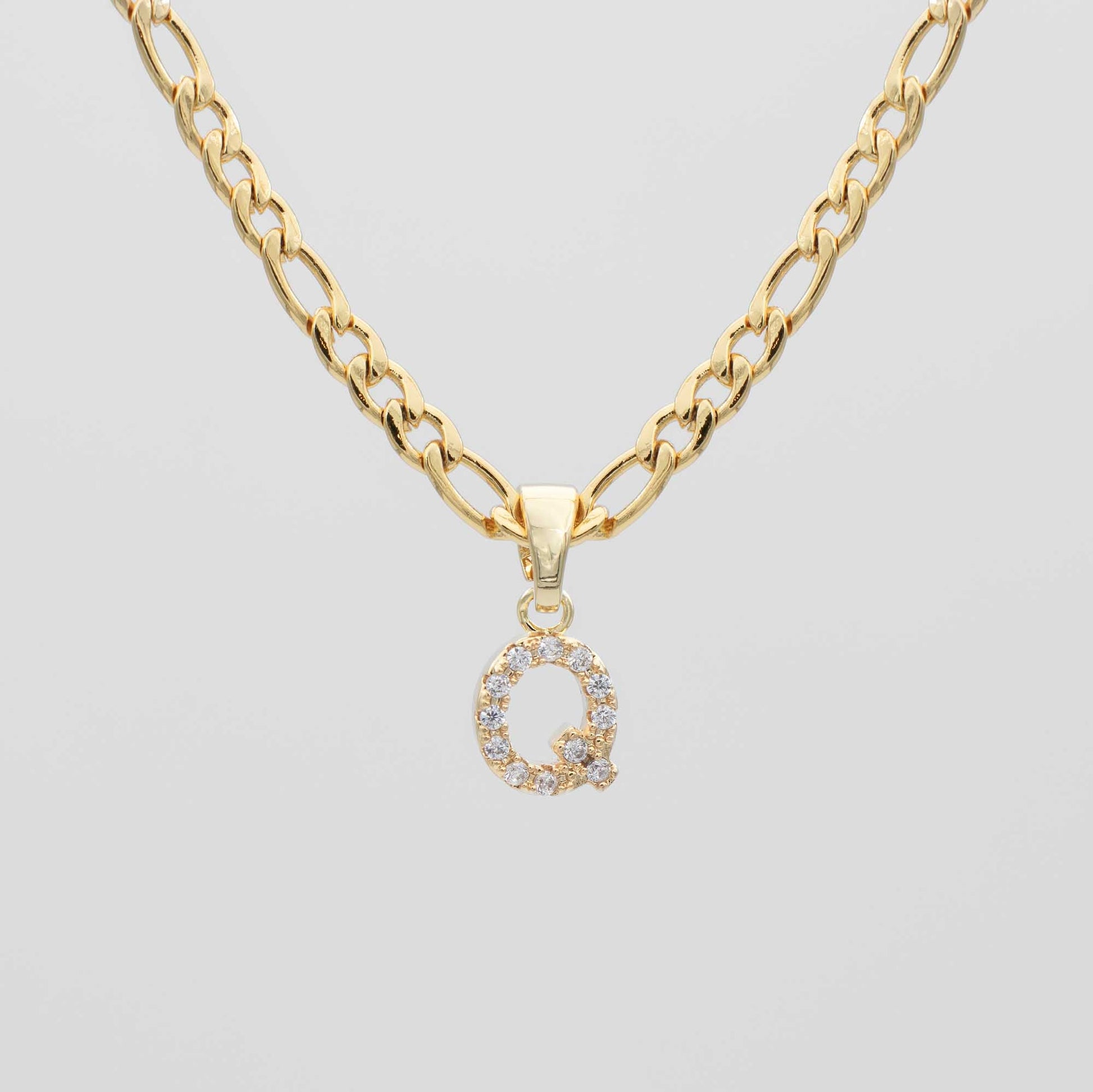 Pave Initial Necklace | Figaro - Image 15 - ISMI JEWELS