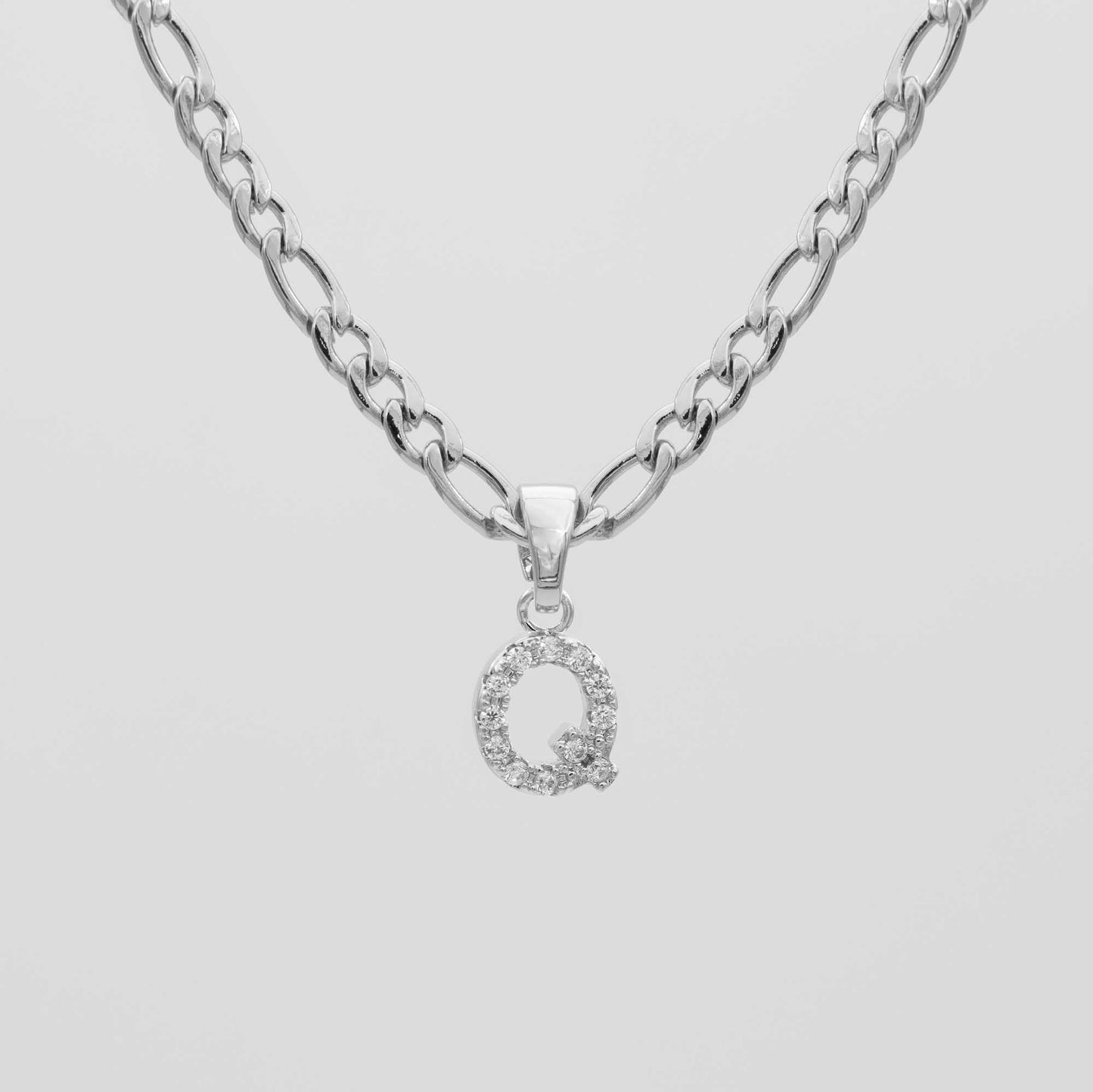 Pave Initial Necklace | Figaro - Image 35 - ISMI JEWELS