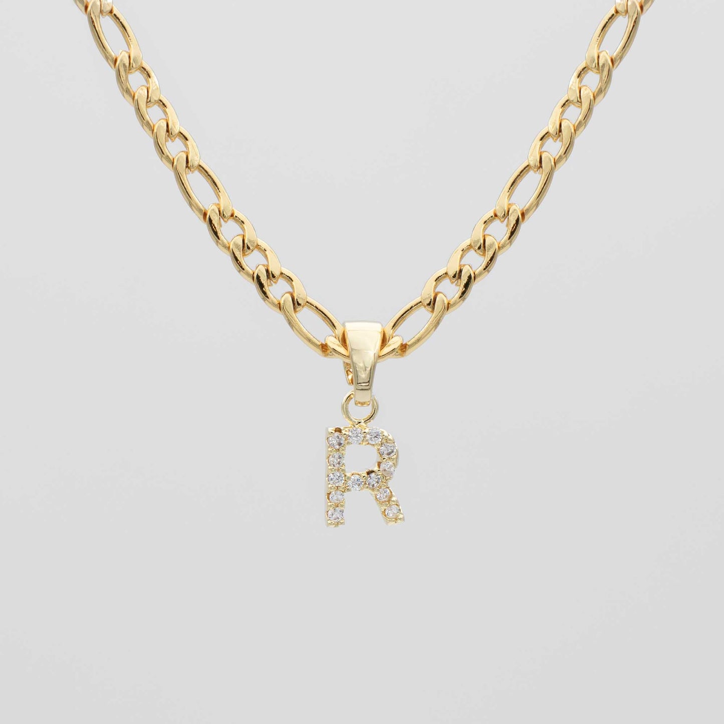 Pave Initial Necklace | Figaro - Image 16 - ISMI JEWELS