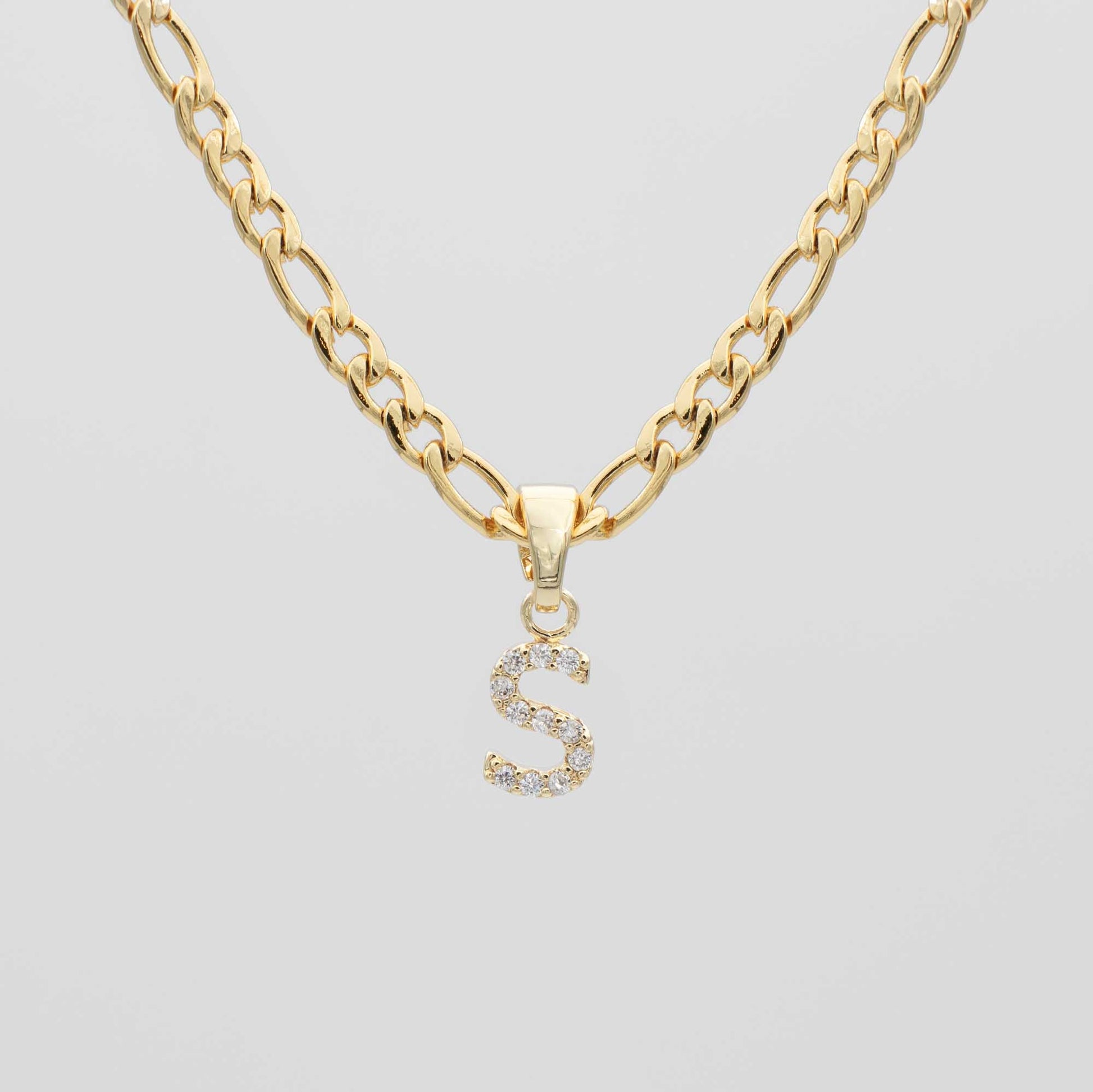 Pave Initial Necklace | Figaro - Image 17 - ISMI JEWELS