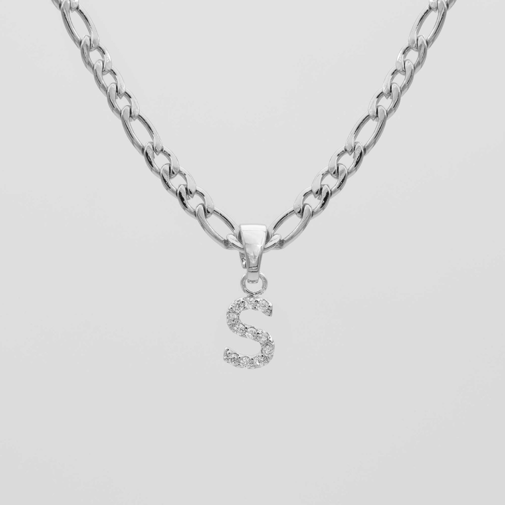 Pave Initial Necklace | Figaro - Image 37 - ISMI JEWELS