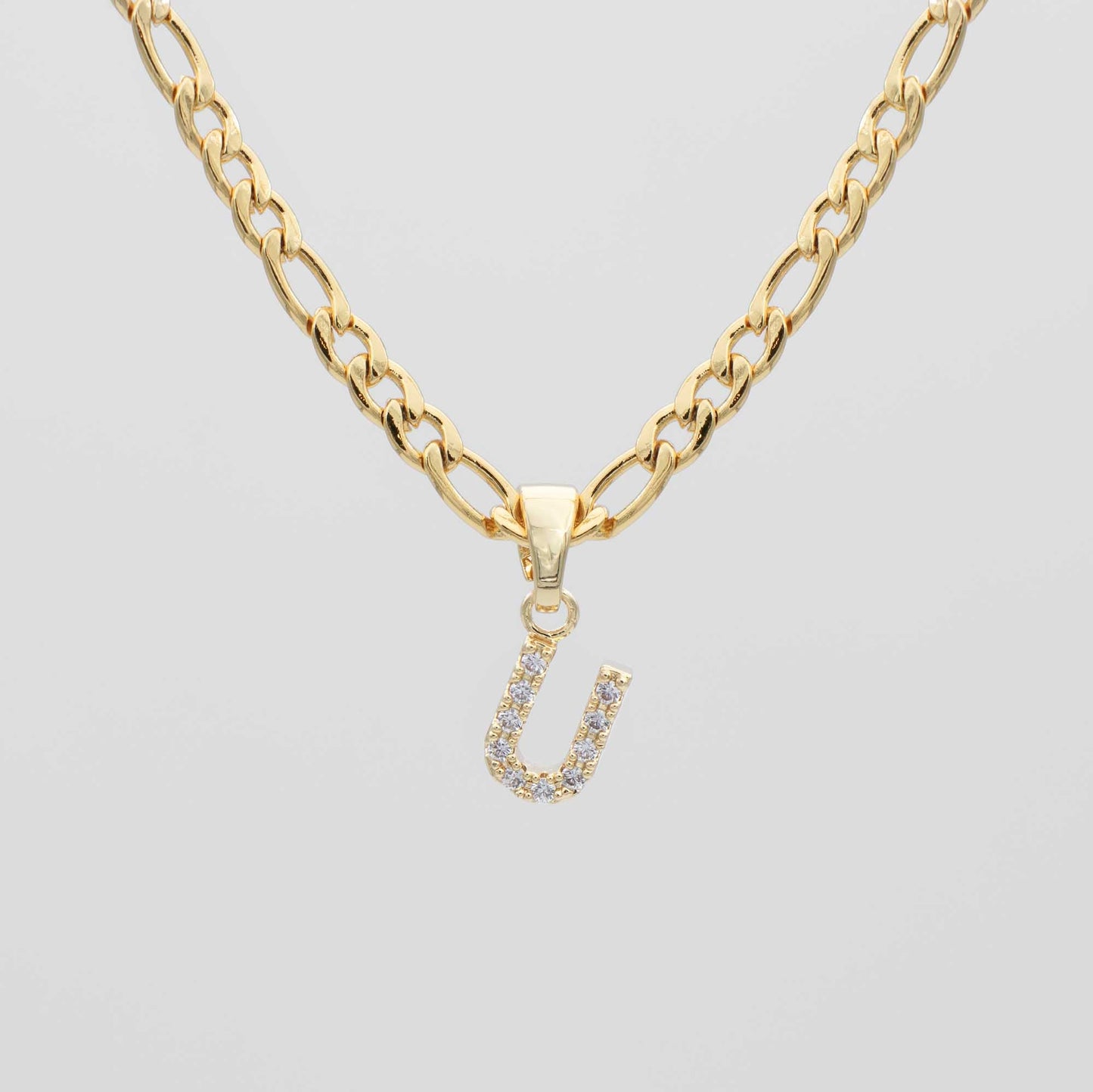 Pave Initial Necklace | Figaro - Image 18 - ISMI JEWELS