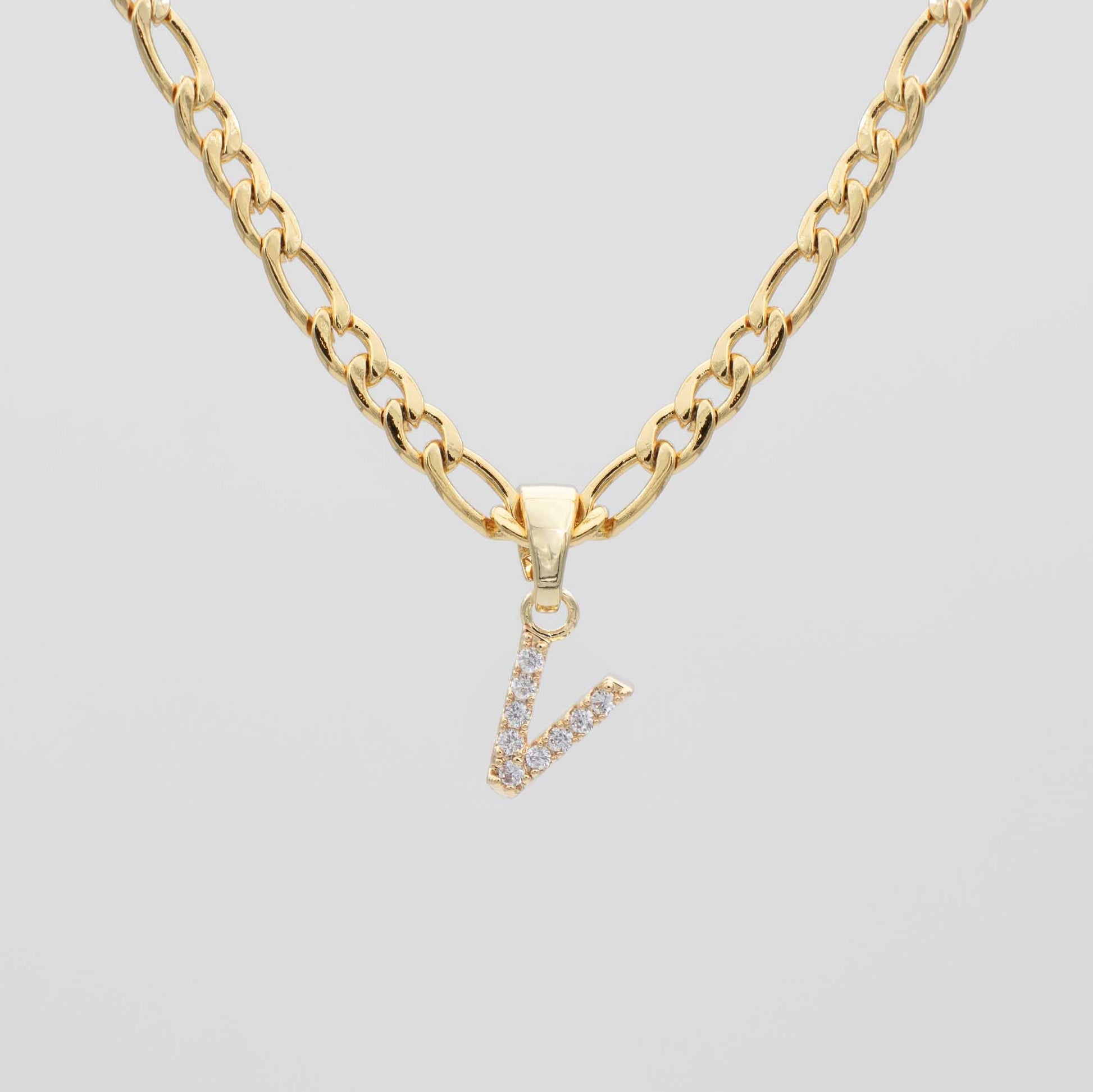 Pave Initial Necklace | Figaro - Image 19 - ISMI JEWELS