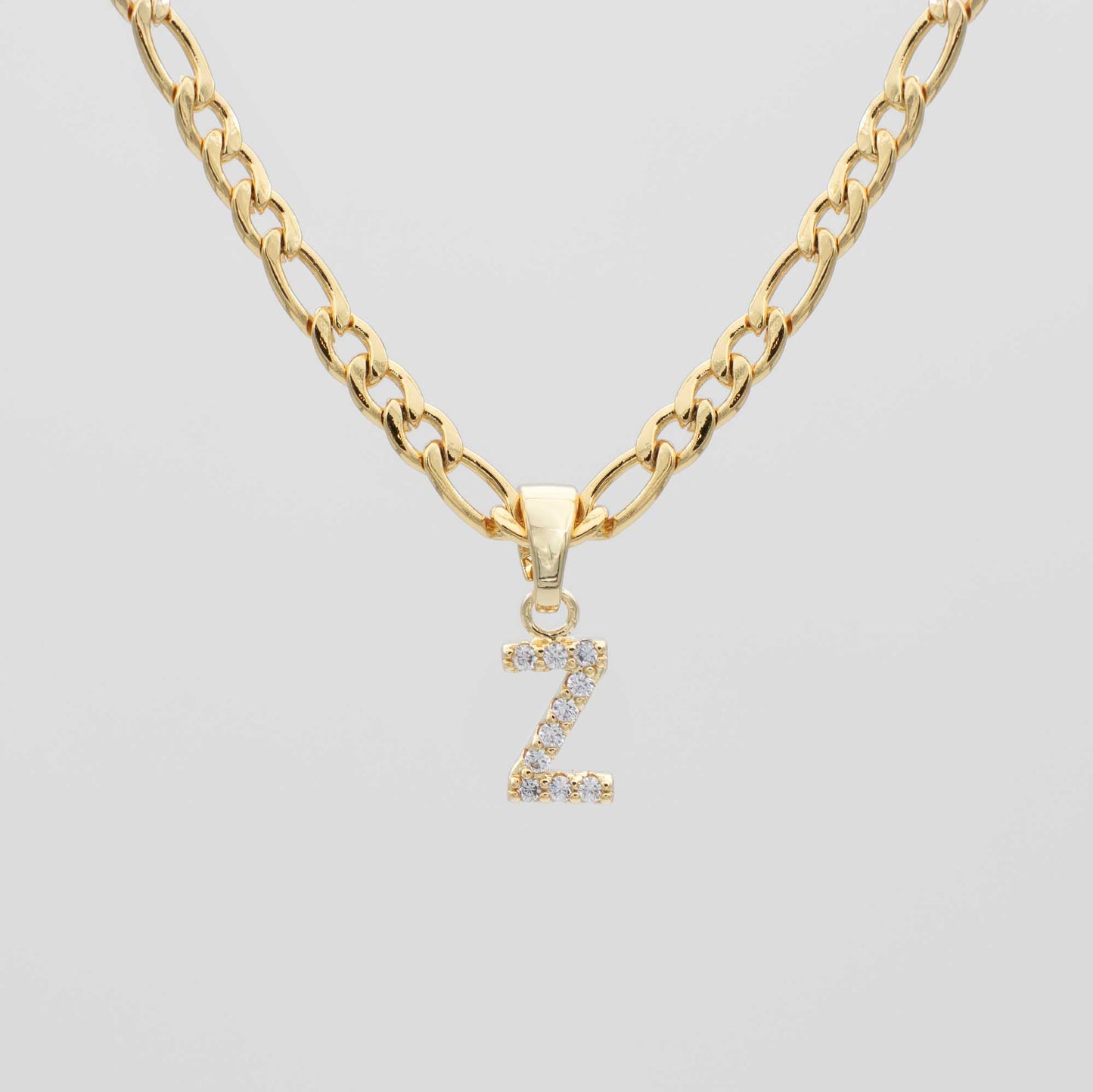 Pave Initial Necklace | Figaro - Image 23 - ISMI JEWELS