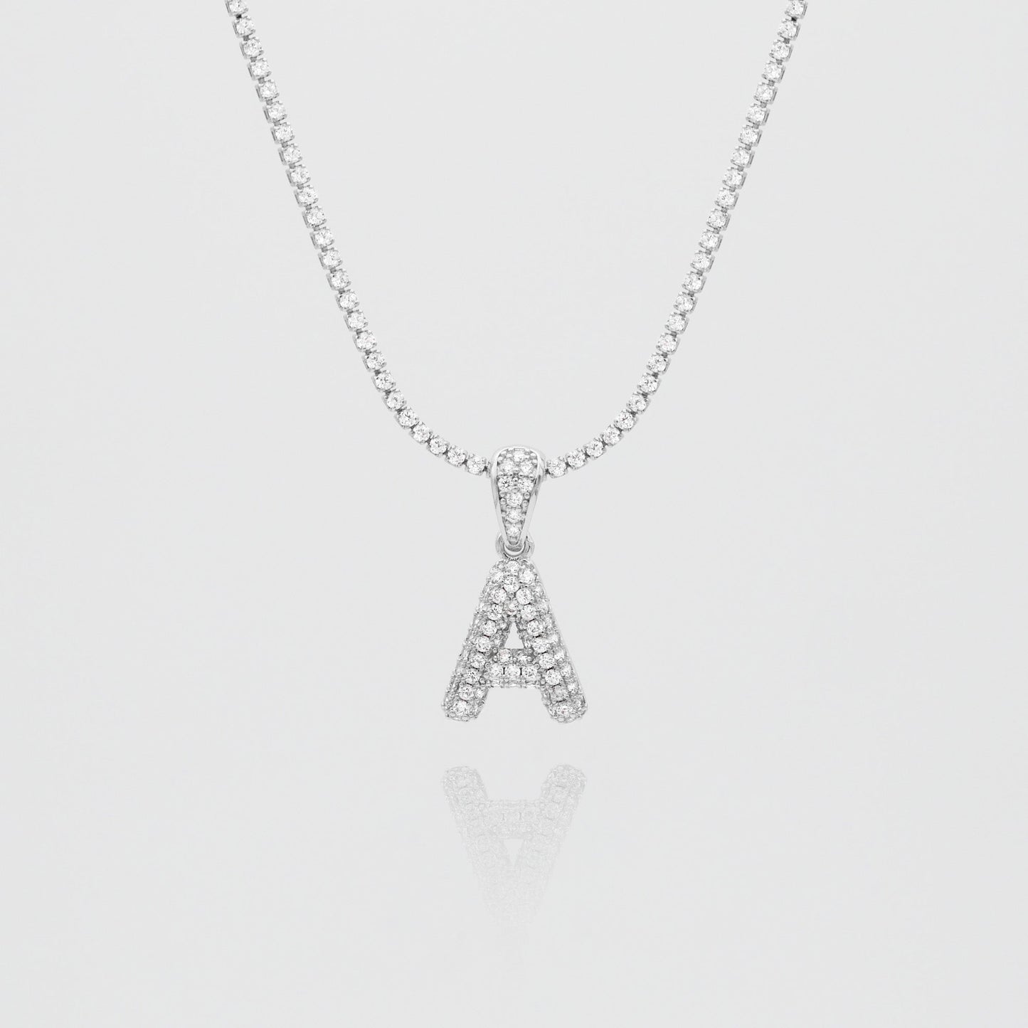 Pave Mini Bubble Initial Necklace - Image 3 - ISMI JEWELS