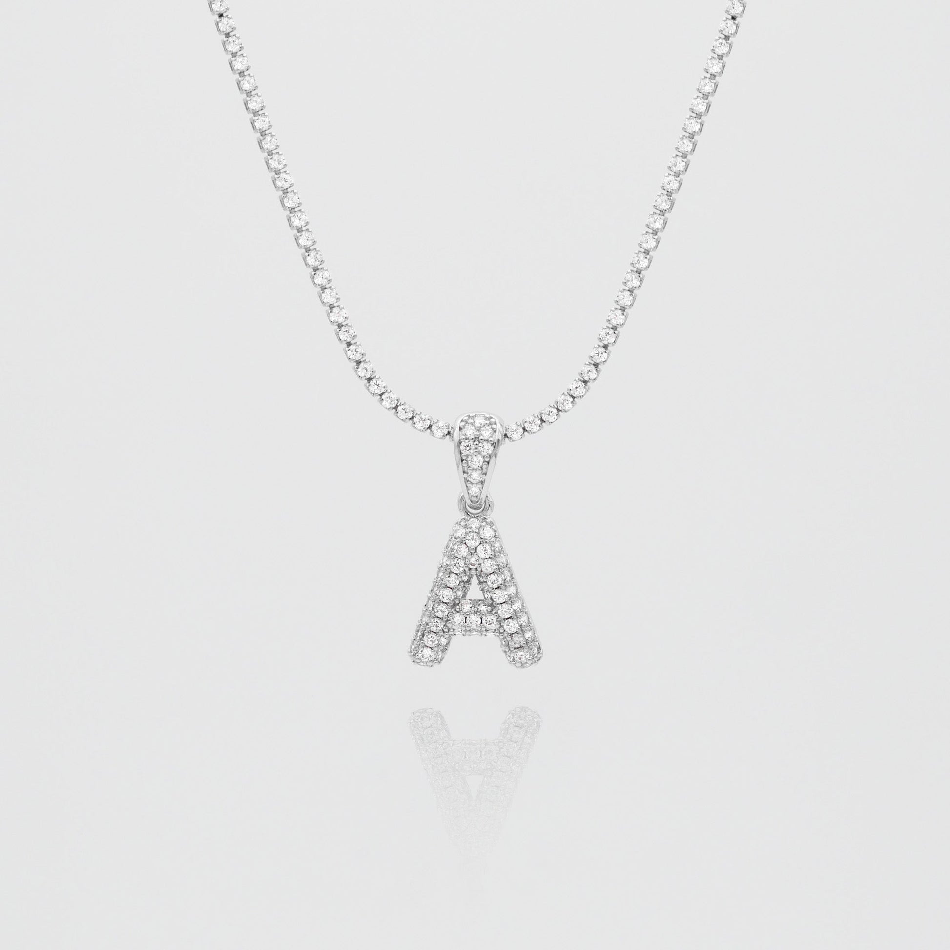 Pave Mini Bubble Initial Necklace - Image 3 - ISMI JEWELS