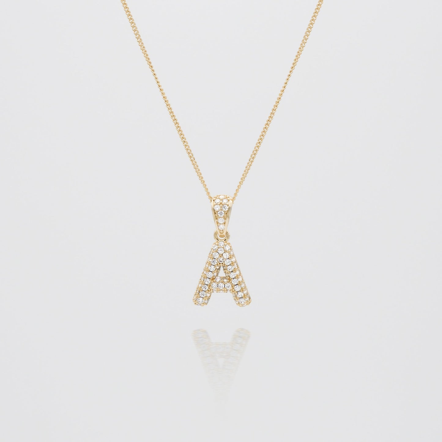 Pave Mini Bubble Initial Necklace - Image 9 - ISMI JEWELS