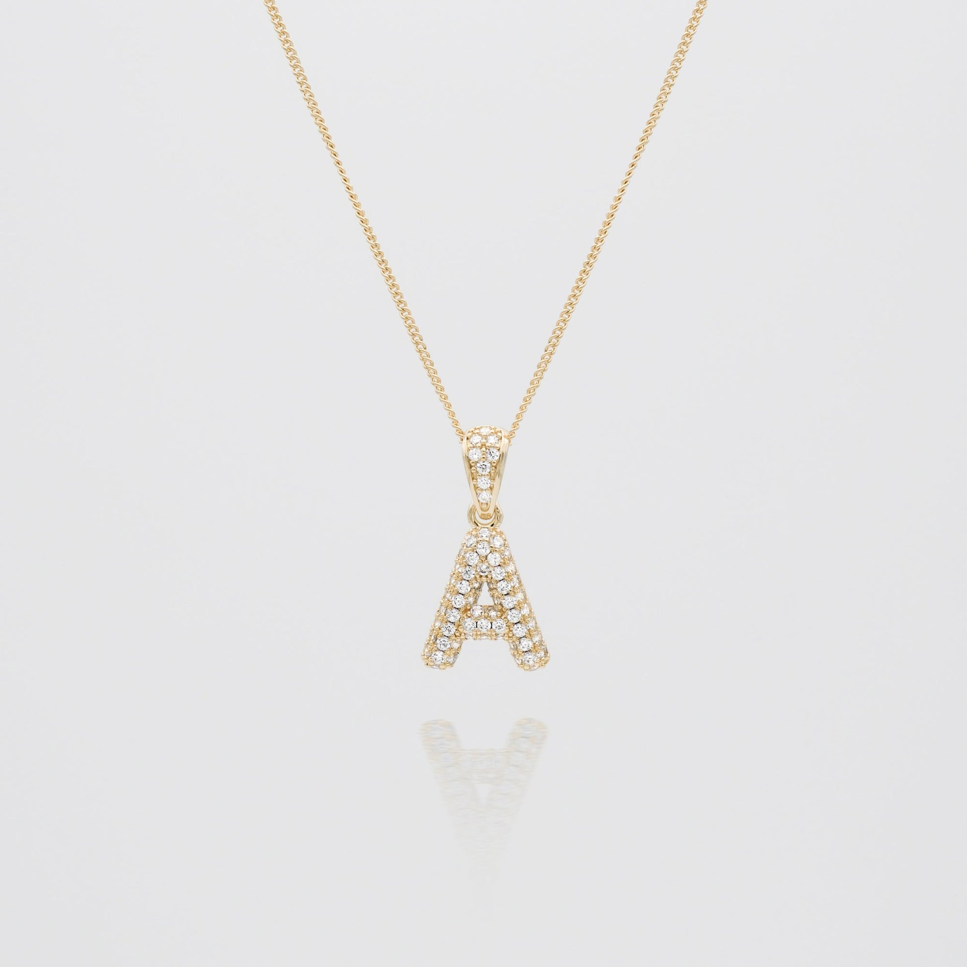 Pave Mini Bubble Initial Necklace - Image 9 - ISMI JEWELS