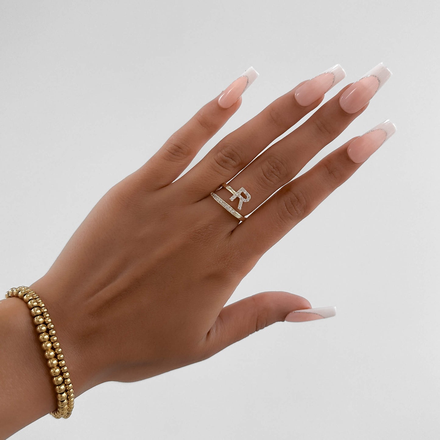 Pave Initial Ring - Image 5 - ISMI JEWELS