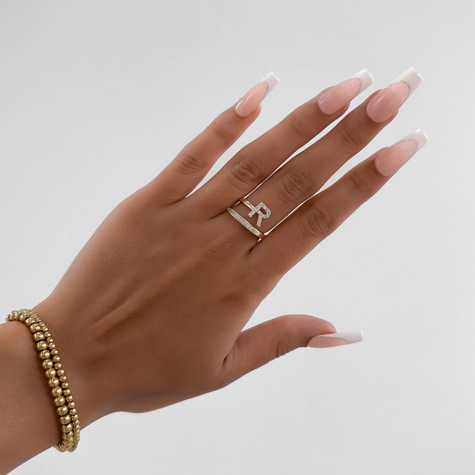 Pave Initial Ring - Image 5 - ISMI JEWELS