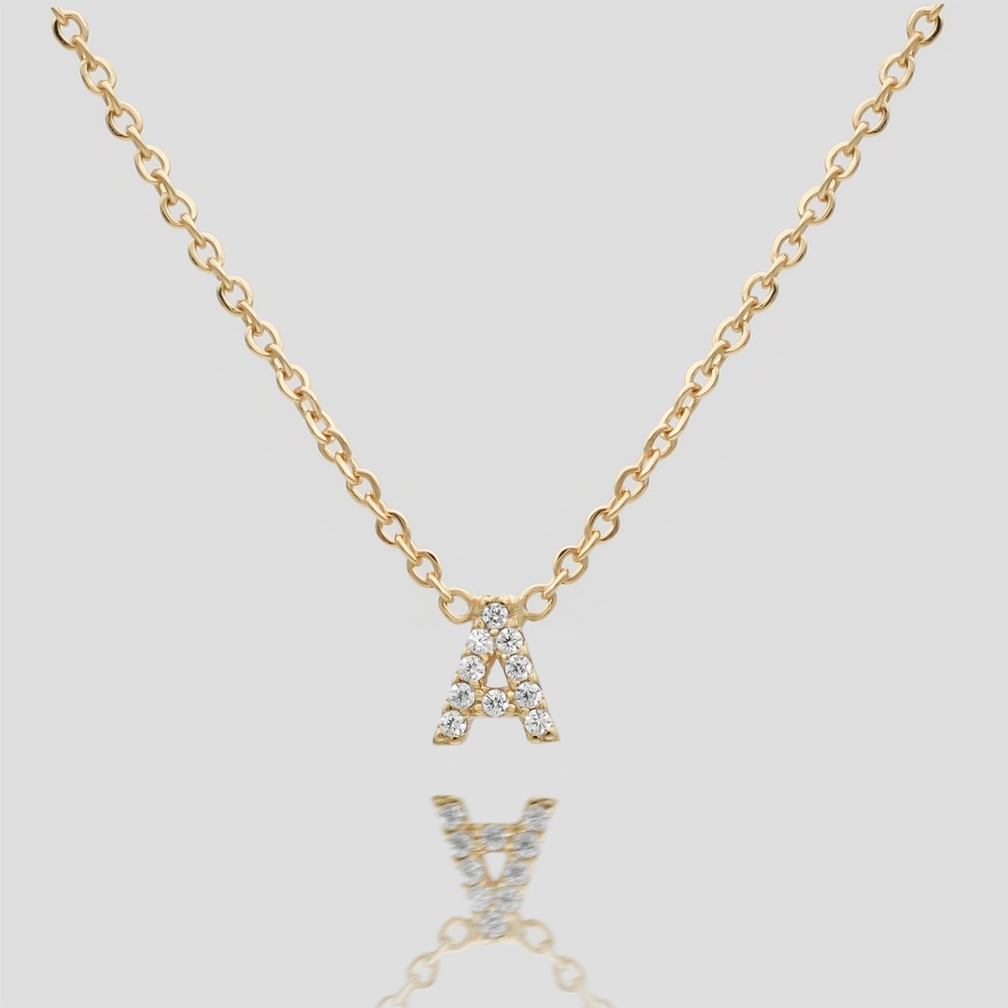 Maia Pave Initial Necklace - Image 1 - ISMI JEWELS