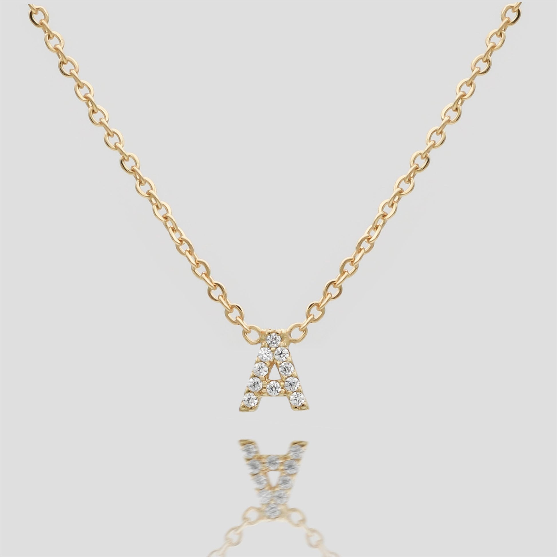 Maia Pave Initial Necklace - Image 1 - ISMI JEWELS
