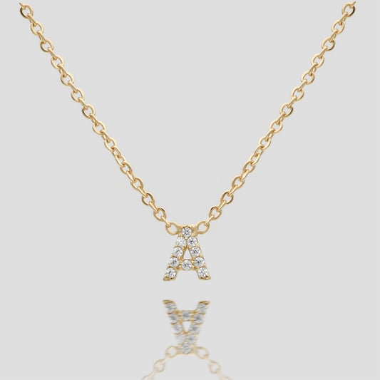 Maia Pave Initial Necklace - Image 1 - ISMI JEWELS